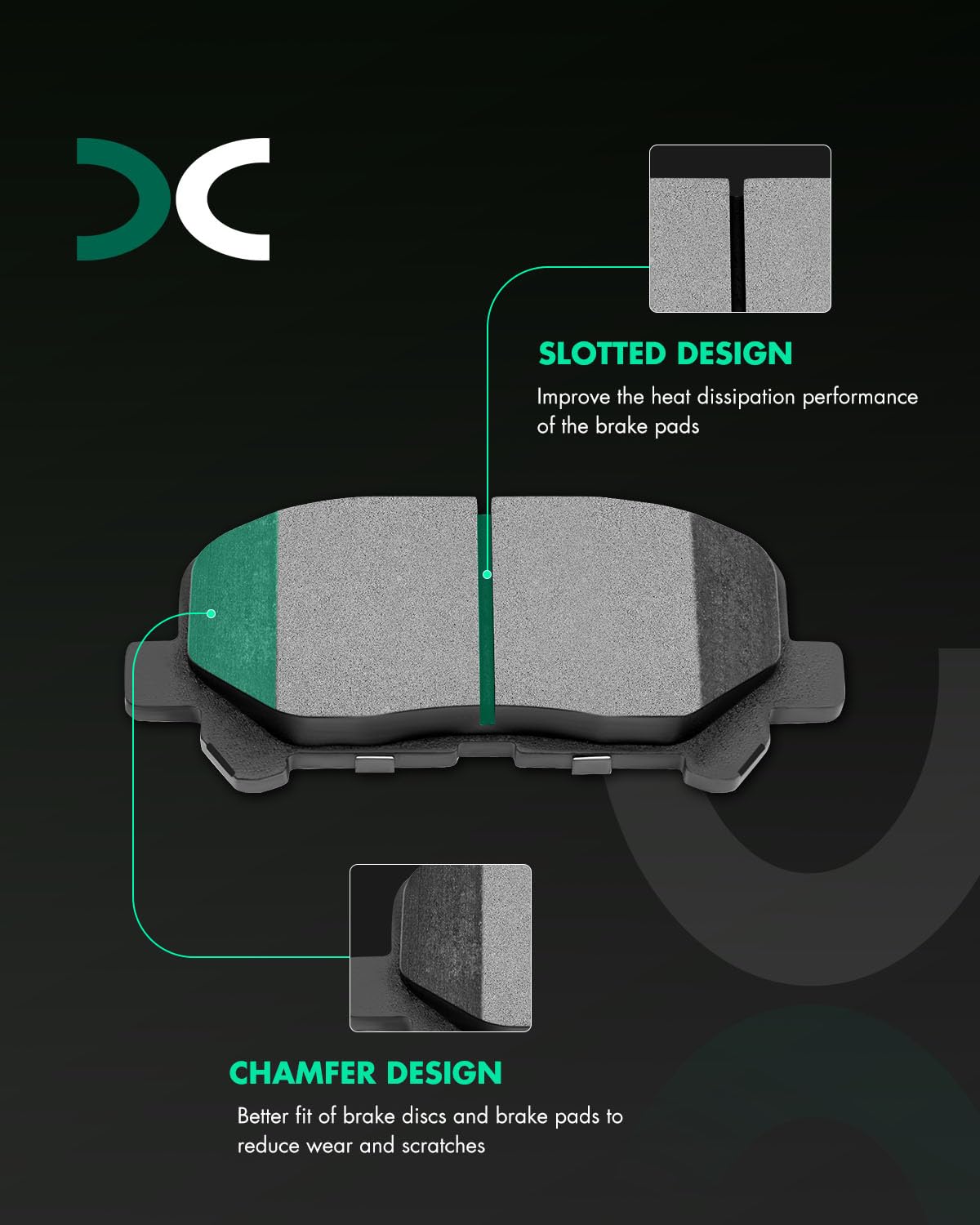 Scitoo D1281 Rear Ceramic Brake Pads Sets Fit For Acura Mdx 2007-2013,For Acura Zdx 2010-2013,For Honda Odyssey 2011-2017,For Ho
