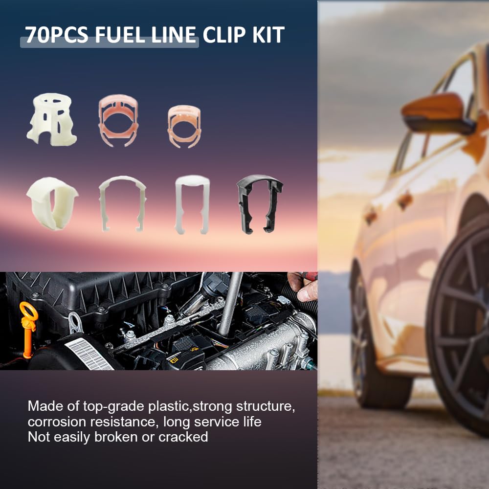 Fuel Line Clips, Auto Clips Replacement Kit, Transmission Line Clips, Fuel Line Retaining Clip Box, Refrigerant Line Clip, 3/8 &