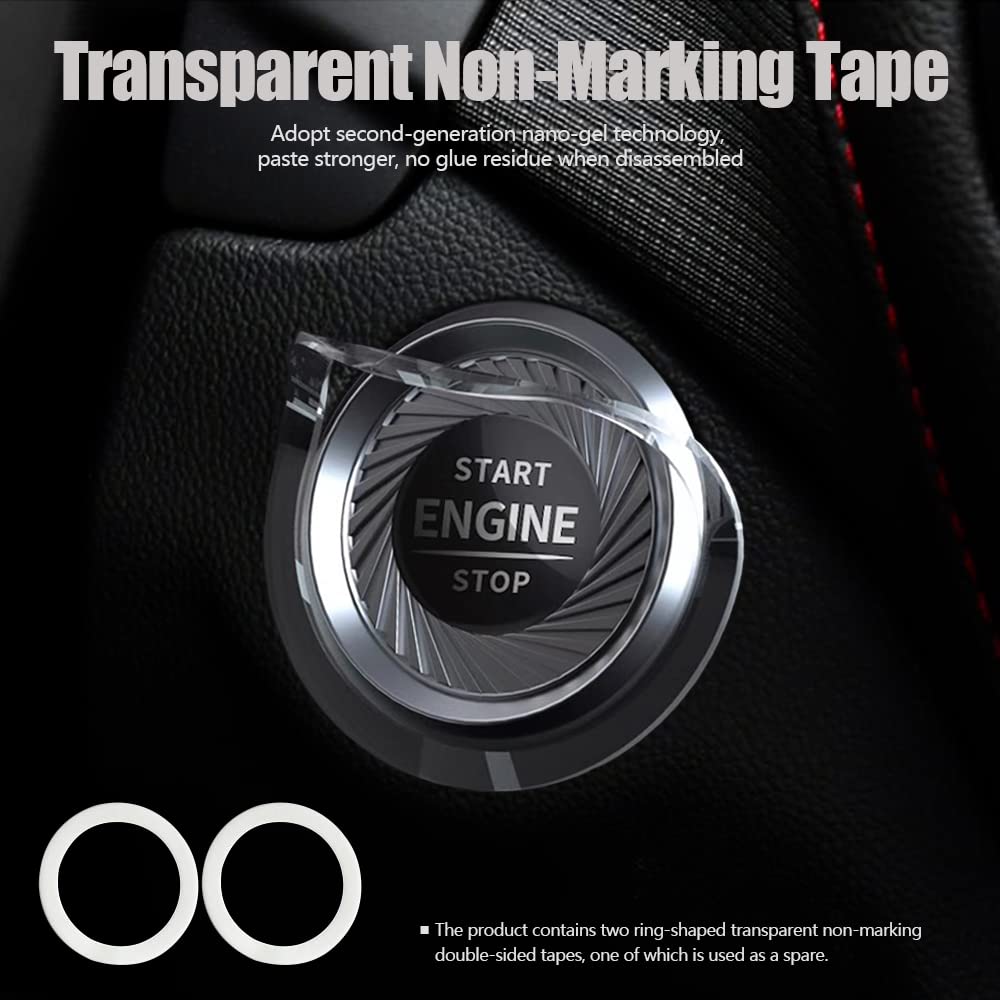 Rotary Push Start Button Cover, Car Engine Push To Start Accessories, Automotive Start Stop Button Cover, Diy Car Decoration Gift For Christmas New Years Birthday, Red