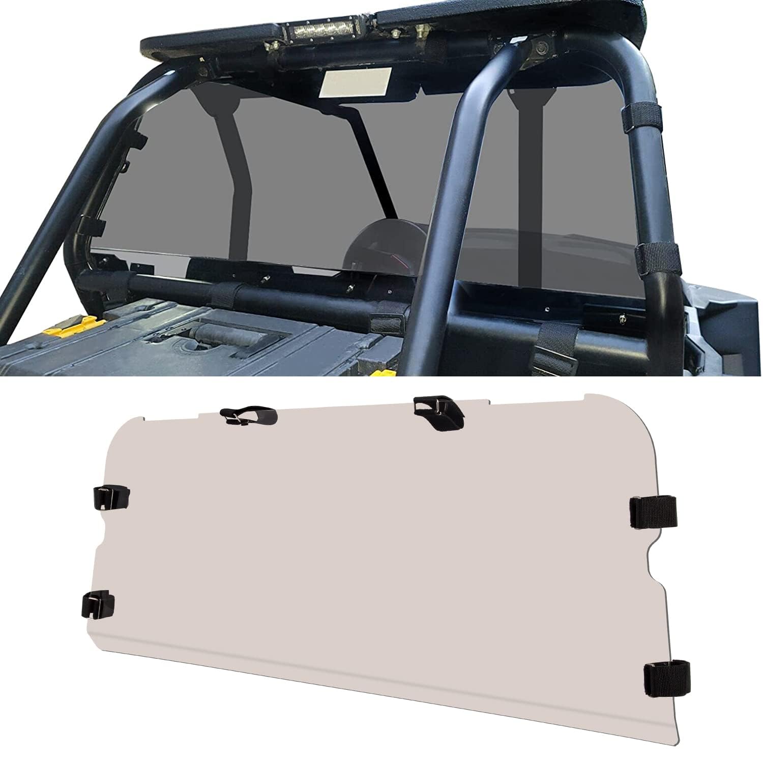 ECOTRIC Tinted Rear Windshield Compatible with 2014+ Polaris RZR XP 1000 XP 4 1000 2016-2022 RZR XP TURBO XP 4 TURBO Dark Windsc