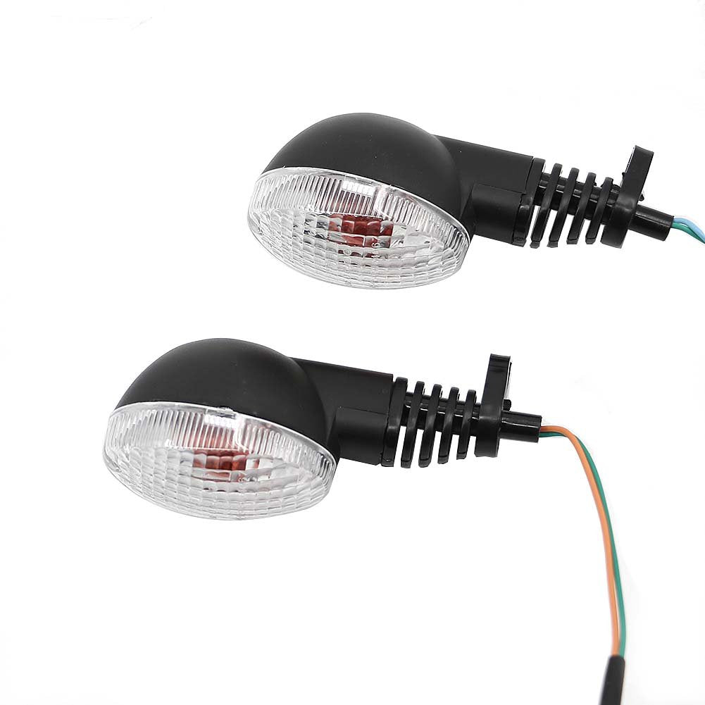 Motoparty Motorcycle Turn Signals For Kawasaki Ex250R Ninja 250R Klx250S Klx250Sf Vn650 Vulcan S Front/Rear Turn Signal Indicator Light Blinker Lamp Motorcycle,(Transparent Shell)