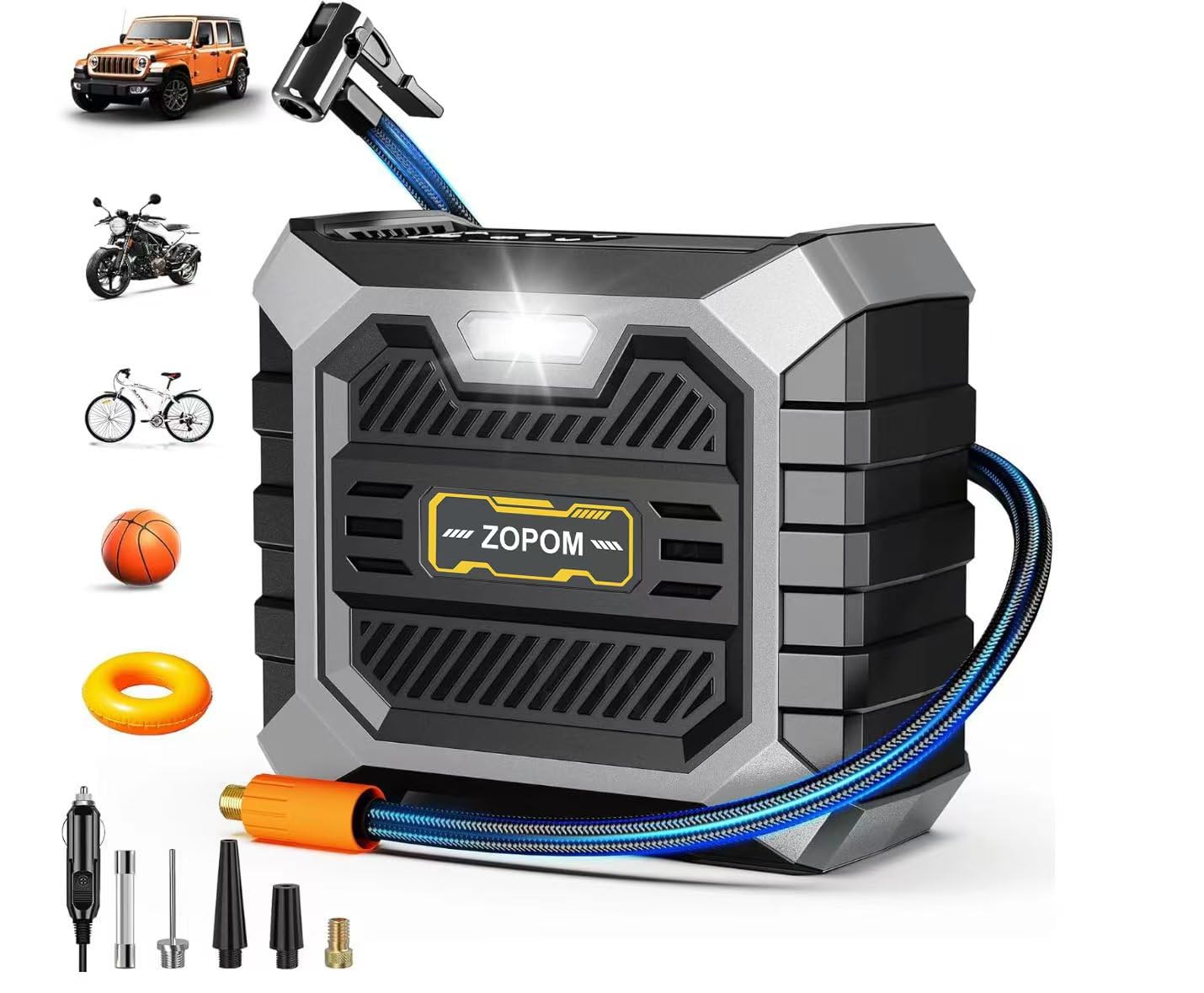 Tire Inflator Portable Air Compressor DC 12V Air Compressor Portable with Digital Pressure Gauge Air Pump for Car Tires - Car Ac