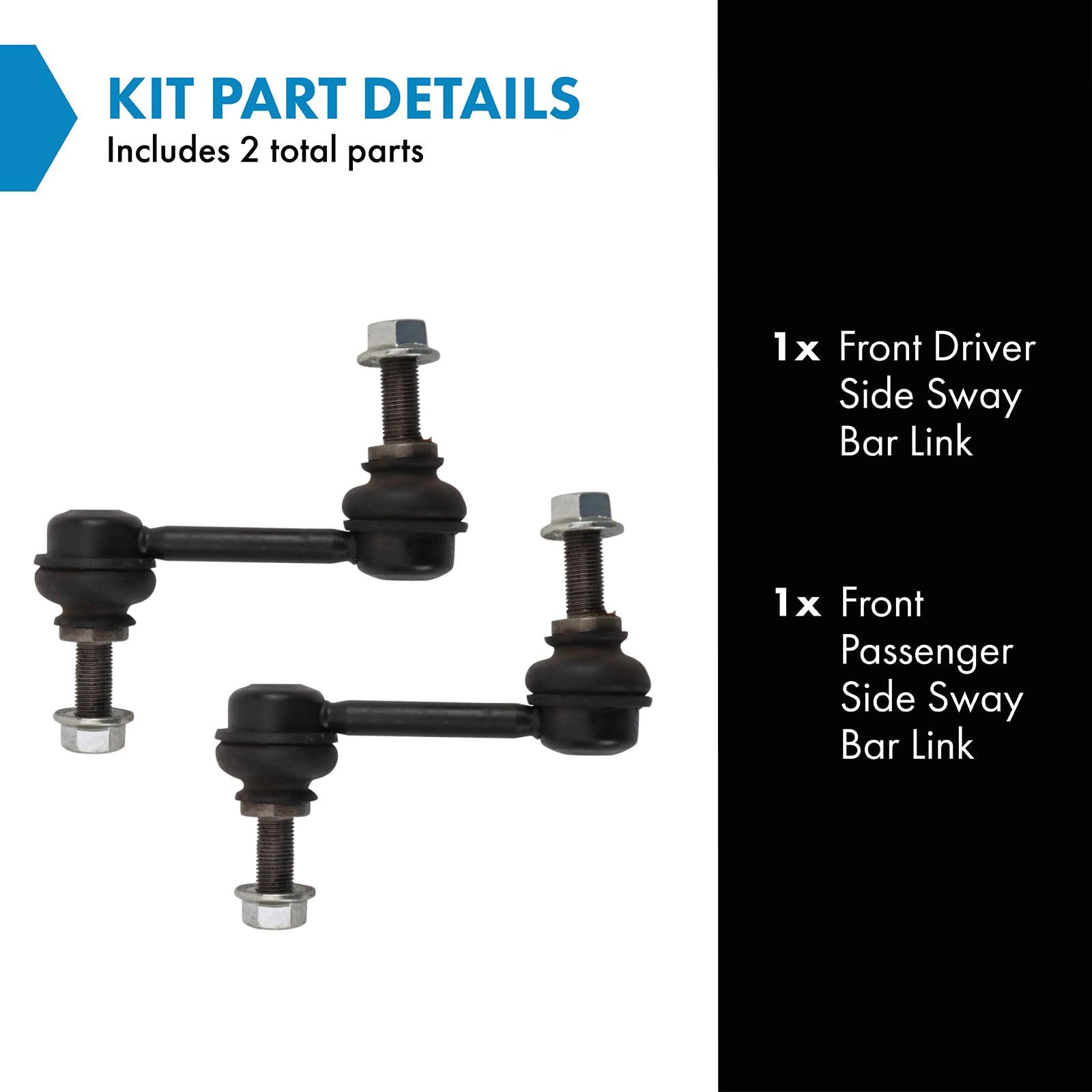 Trq Front Sway Bar Stabilizer Link Set Driver & Passenger Side Compatible With 2017-2023 Nissan Titan