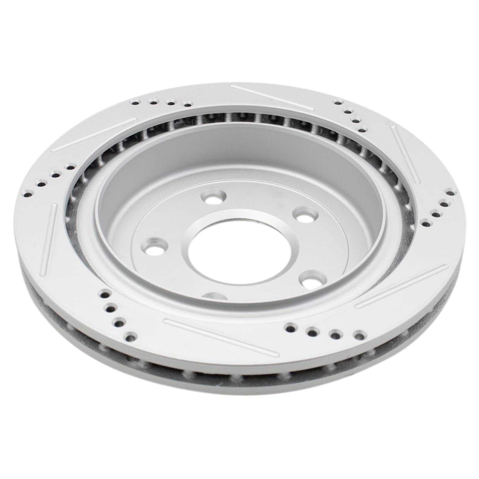 Trq Rear Performance Brake Rotors Set Vented Premium G-Coated Cross Drilled & Slotted Compatible With 2004-2009 Cadillac Xlr 200