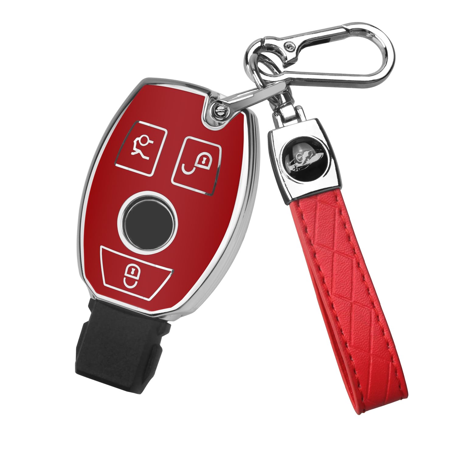 Qbuc For Mercedes Benz Key Fob Cover With Keychain,For Mercedes Benz Accessories Is Compatible With Cls Clk Amg Clk Glc Gle Gls