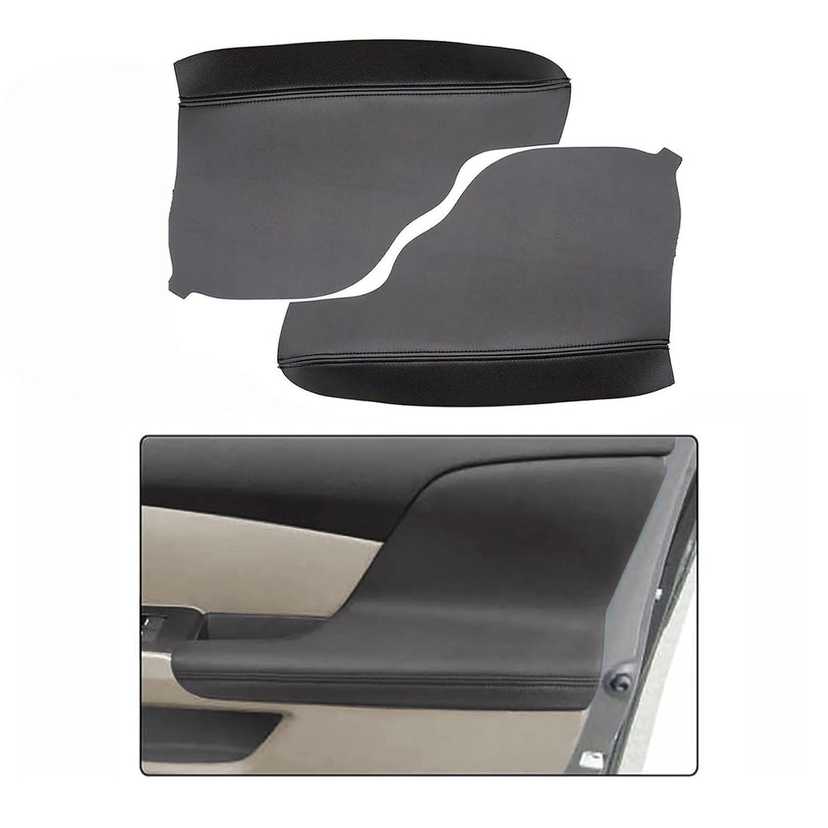 FZJDSD 2pcs Black Auto Door Panel Armrest Cover Replacement Compatible with Honda Odyssey 2011 2012 2013 2014 2015 2016 2017 Mic