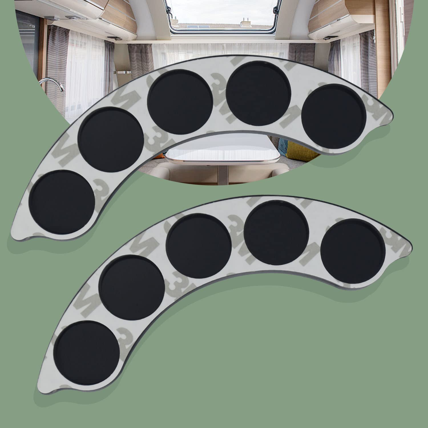 Rv Cup Holder Button Guard And Cover Compatible With Thomas Payne/Stacy Stewart Couches For Rvs - Three Button Guards With Magne