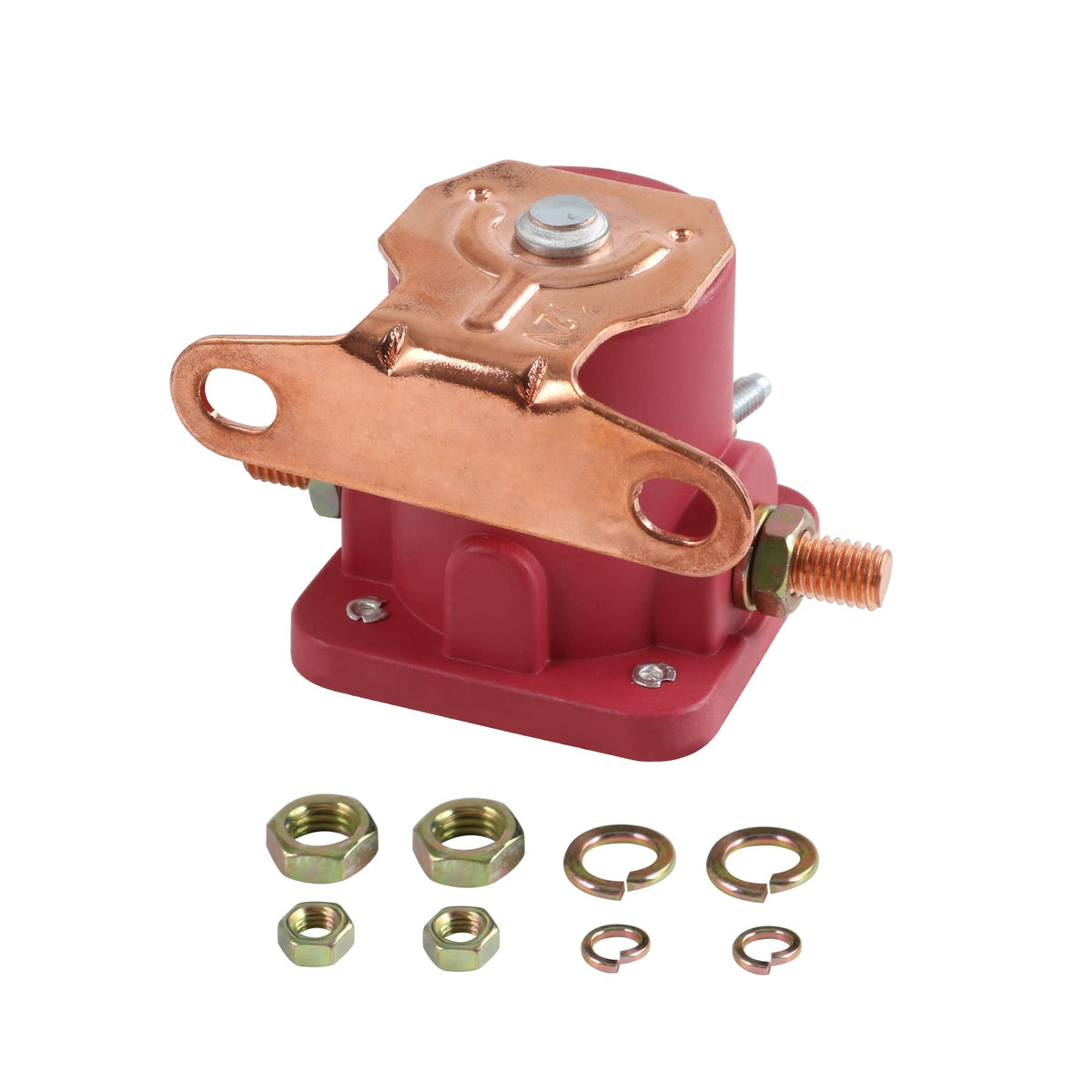 Jdmspeed New Red Solenoid Relay 12V Heavy Duty Replacement For Ford Starter Car Truck Replaces Sw3, Snl135, B-6A-11450A, D2Af11450Aa, 50-430, C6Af, C7Af, C3912, C9Af Hot Rod Starter Relay Solenoid