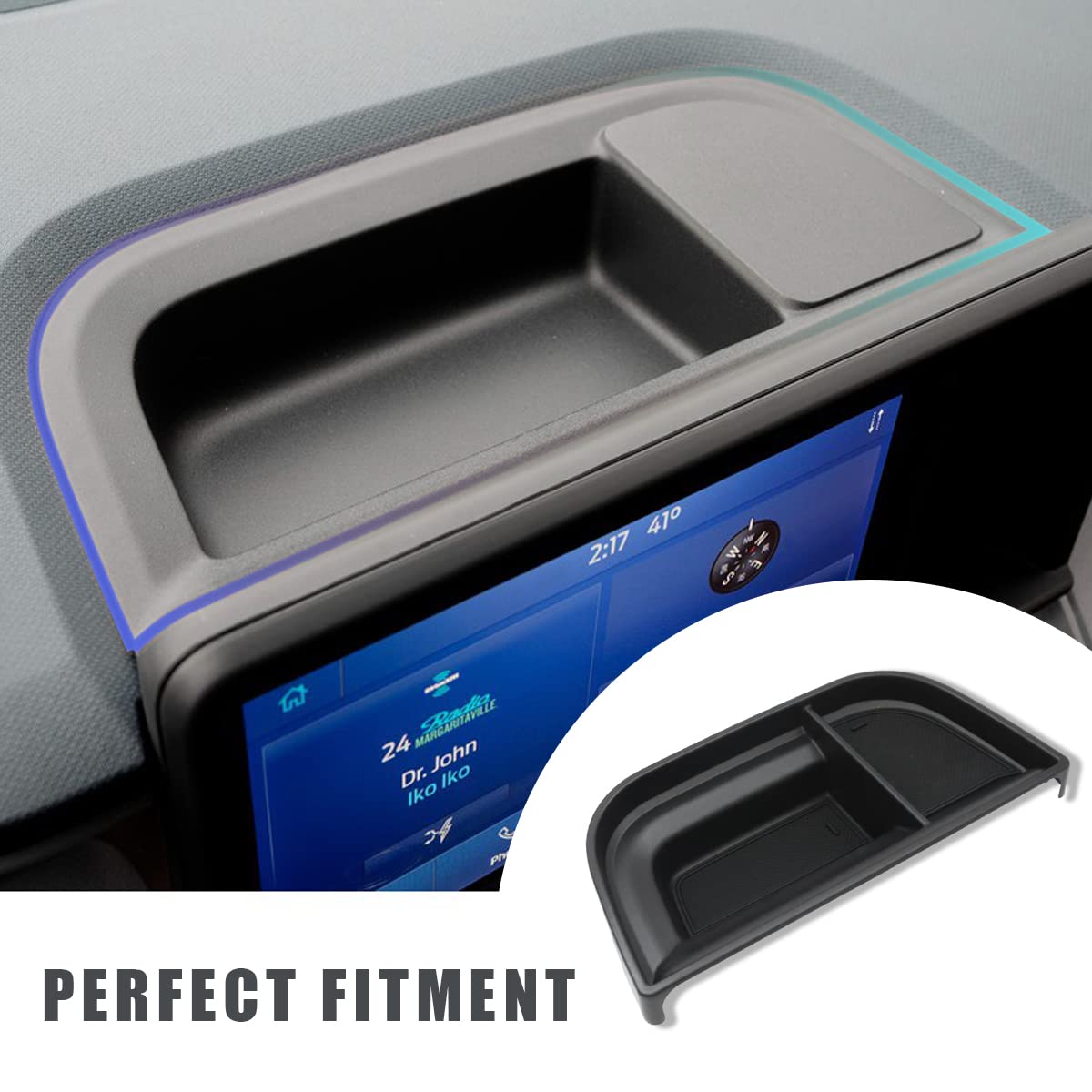 Muslogy Dashboard Storage Tray Compatible with Ford Maverick 2024 2022-2023 Maverick & Hybrid XL XLT Lariat Accessories (Black)