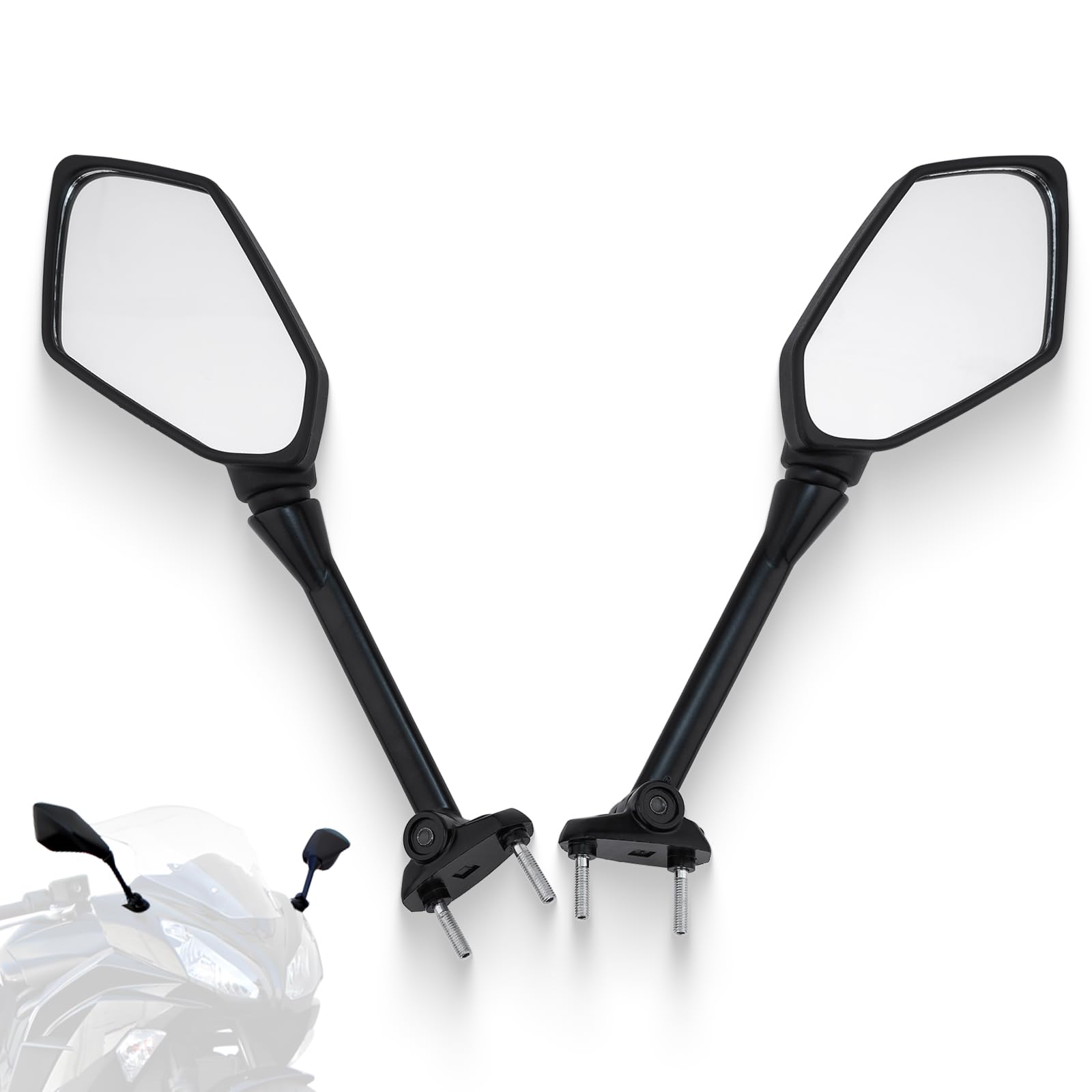 FOVPLUE Long Rear View Mirrors,Motorcycle Mirrors Adjustment for Kawasaki Ninja 650R 2009-2016,Ninja 1000 Z1000SX 2011-2015,NINJ