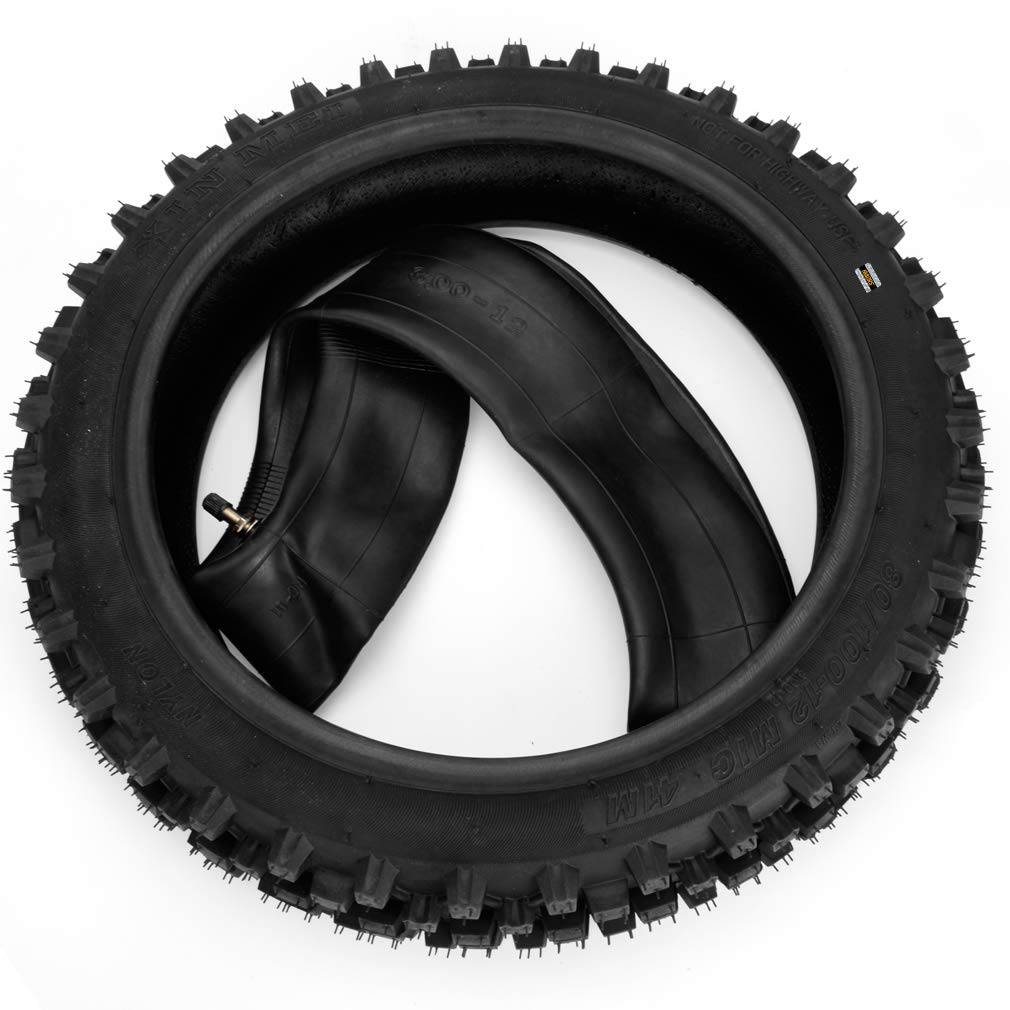HIAORS 3.00-12 80/100-12 Rear Tire with Inner Tube Set for KLX110 DRZ110 CRF70 CRF110F RM65 KX65 PW80 Dirt Pit Bike CRF Honda Of
