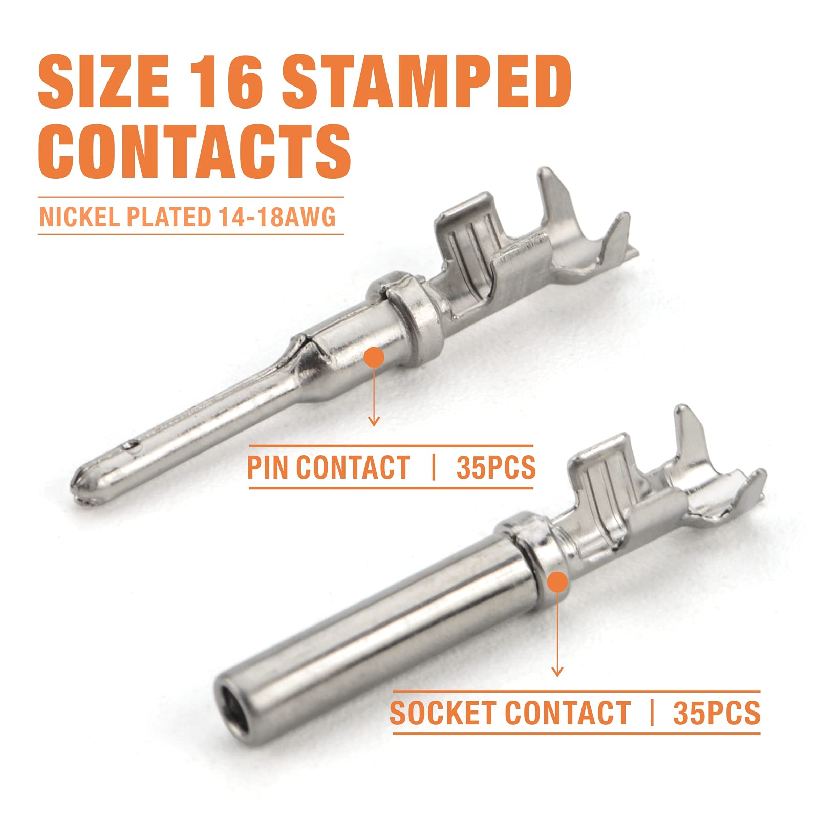 Iwiss Deutsch 3 Pin Dt Series Connectors, Size 16 Stamped Contacts, 3 Way Automotive Electrical Connectors, 80 Pieces
