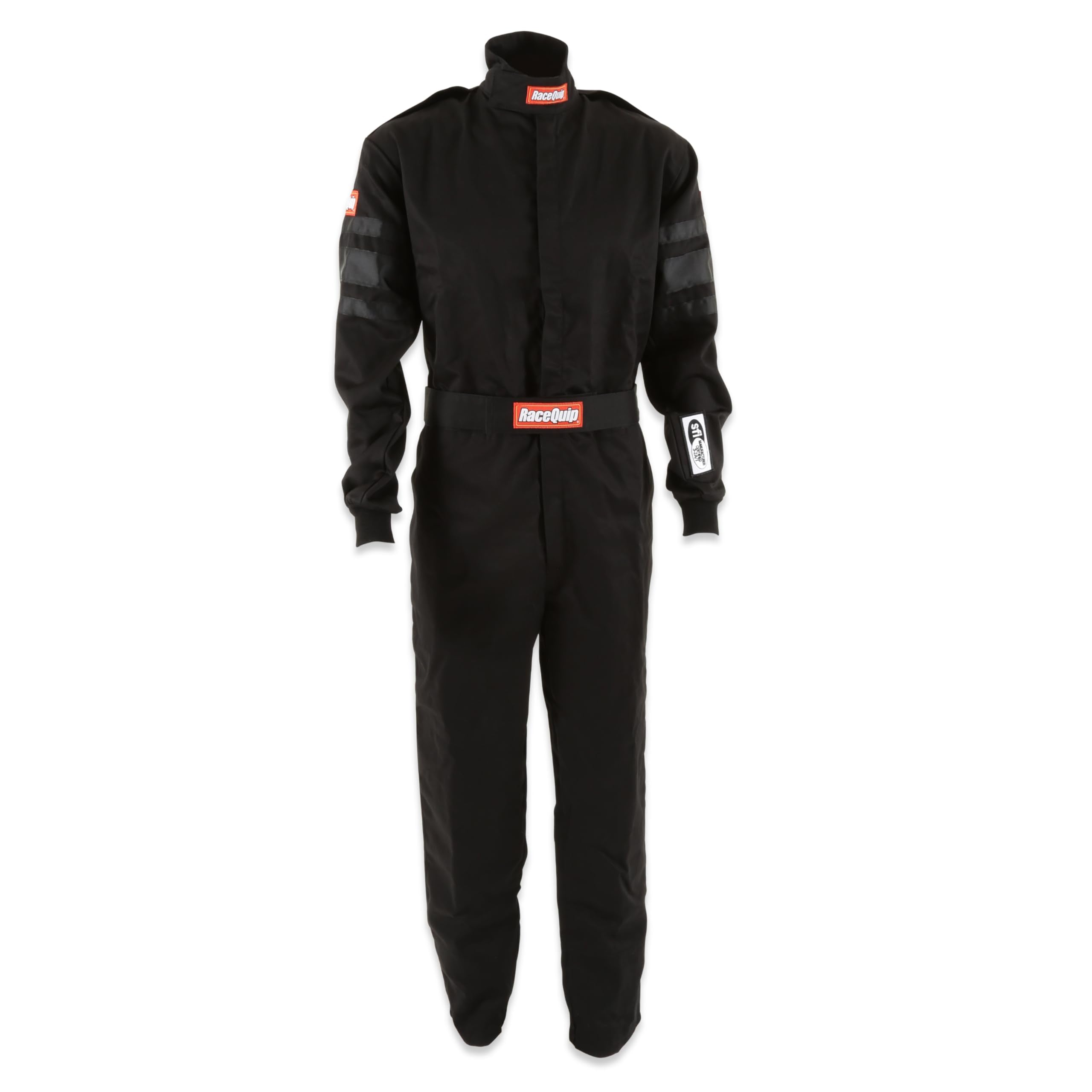 Racequip 110006Rqp 110 Series 1-Pc Driving Suit - Sfi 3.2A/1 - Black - Xl