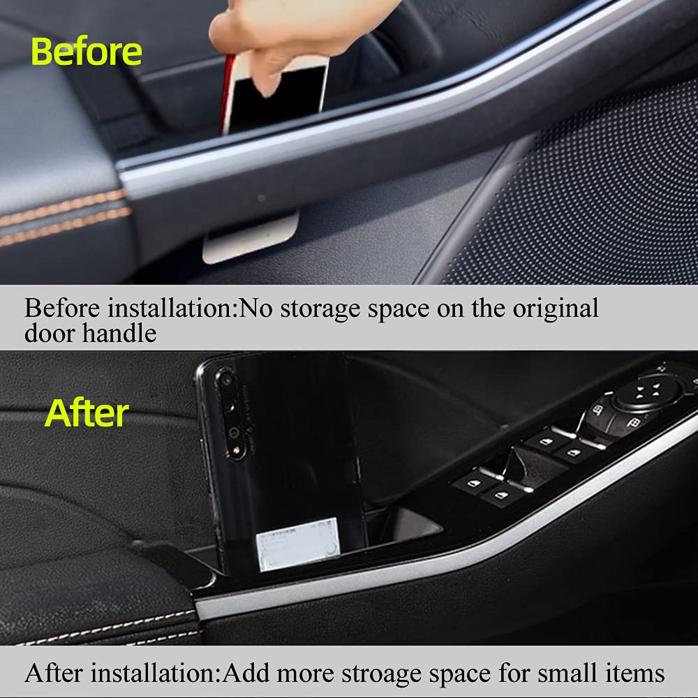 Vesul Front/Rear Row Door Side Storage Box Compatible With Ford Escape 2020 2021 2022 2023 2024 2025 Armrest Phone Container Door Organizer Handle Pocket Abs Tray Insert Glove Pallet