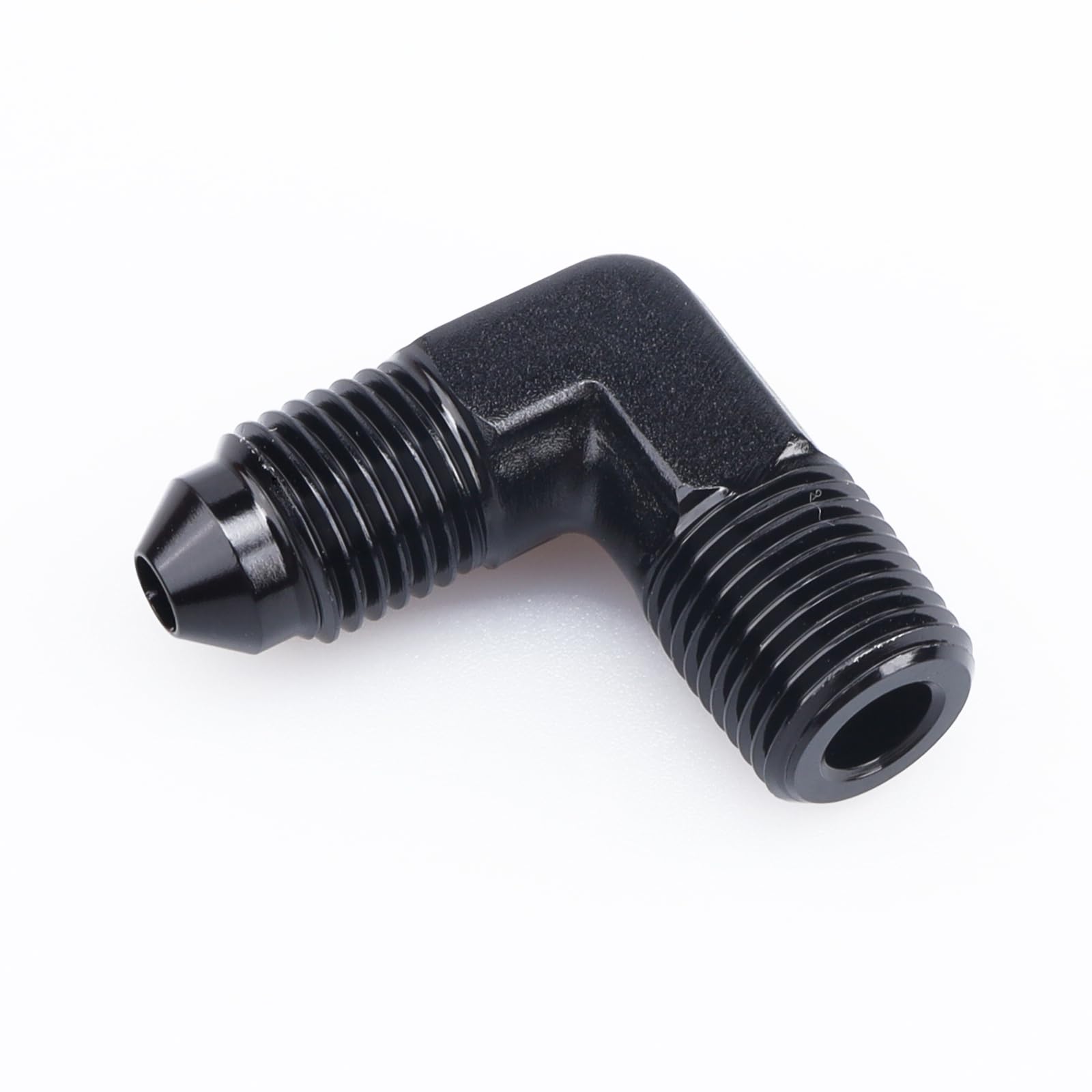AC PERFORMANCE 90 Degree Elbow -3 AN Male to 1/8  NPT Male Fitting Adapter Connector Aluminum Black