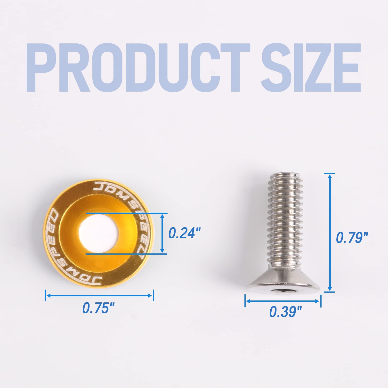 Jdmspeed 20 Pcs Gold Cnc Billet Aluminum Fender Washer Engine Bay Dress Up Kit