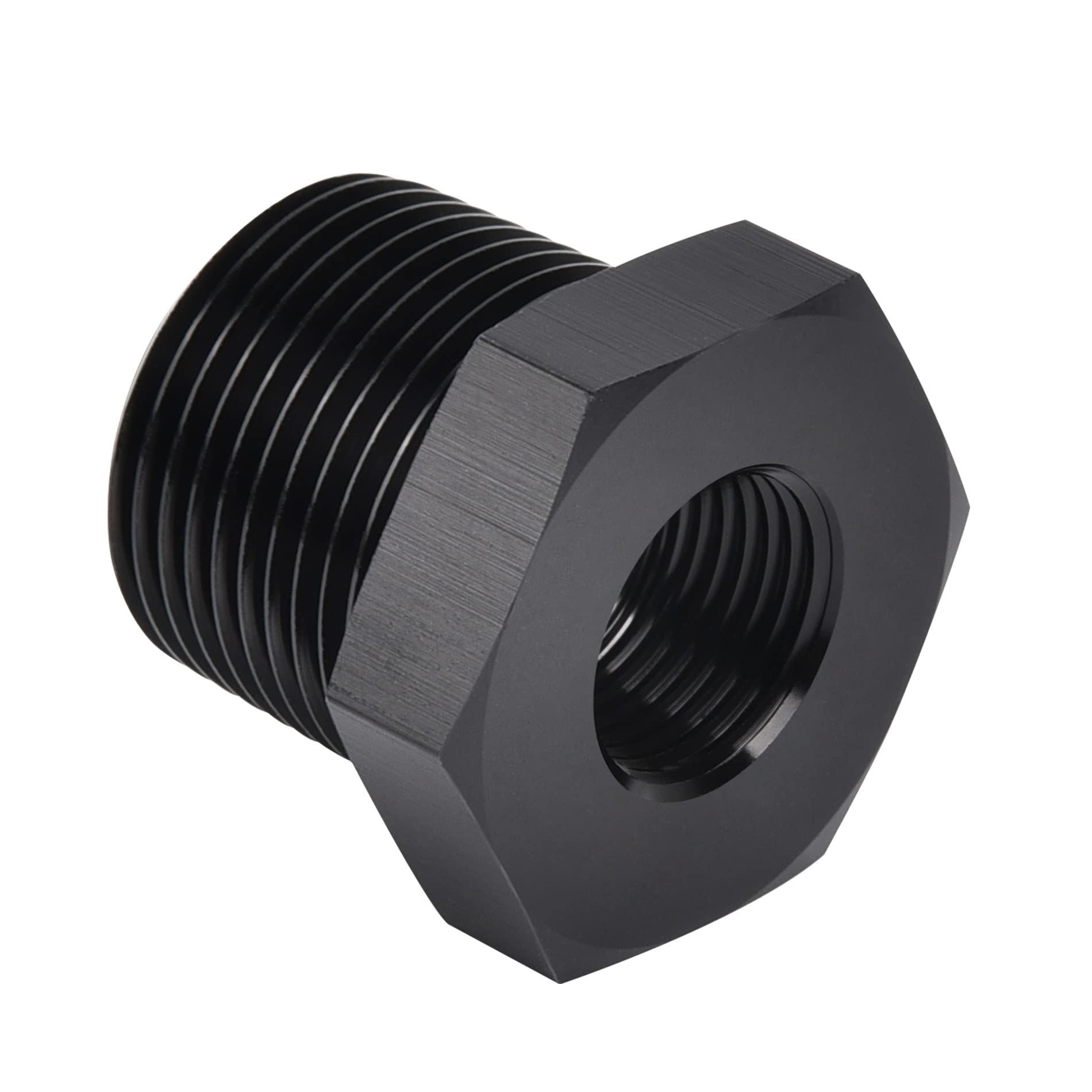 Evil Energy 3/8' Npt Male To 1/8' Npt Female Reducer Bushing Fitting Adapter Hex Aluminum Black