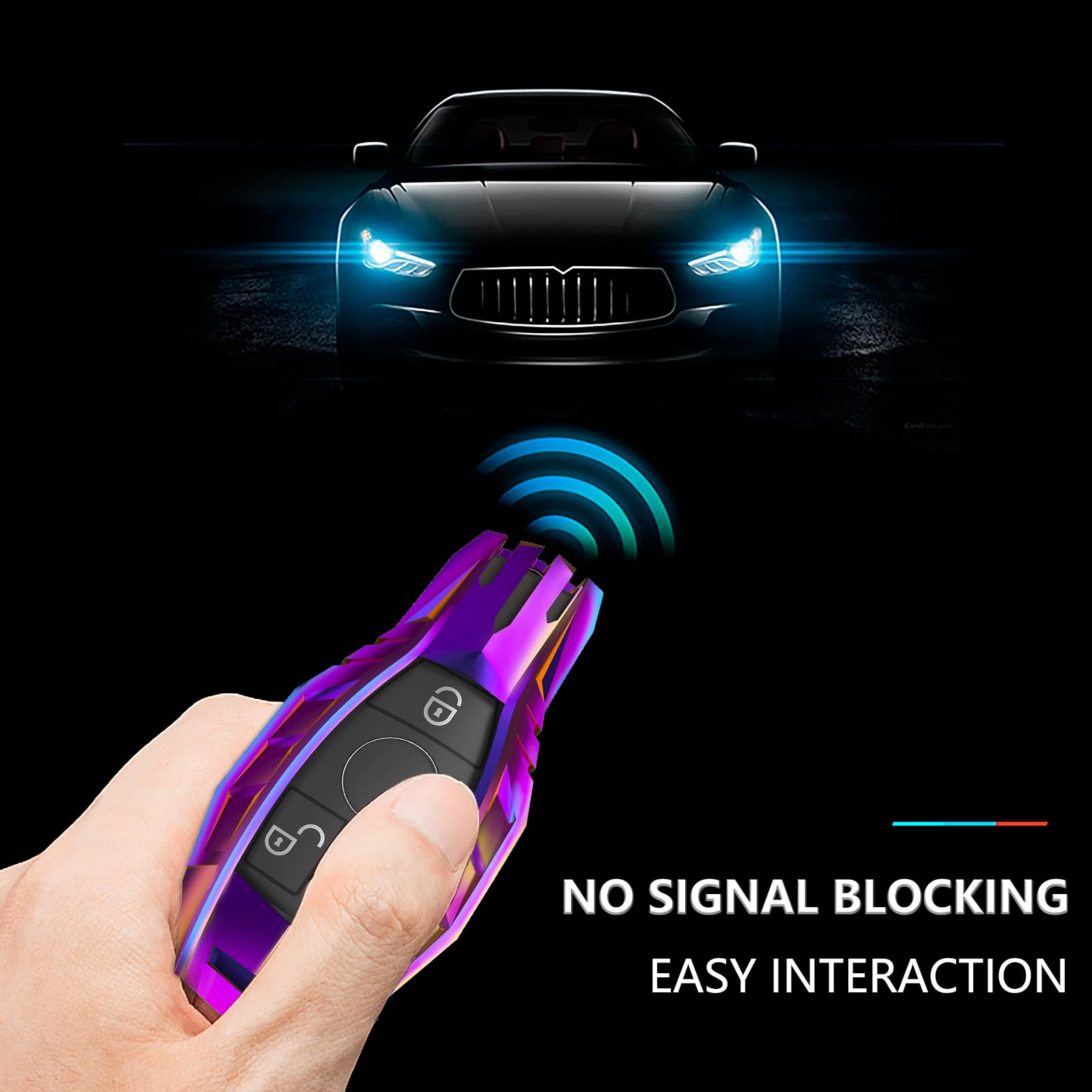 Ocezbiis for Mercedes Benz Key Fob Cover,Keychain,Zinc Alloy Protection Car Key Shell Case Compatible with C E S M CLS G Class S