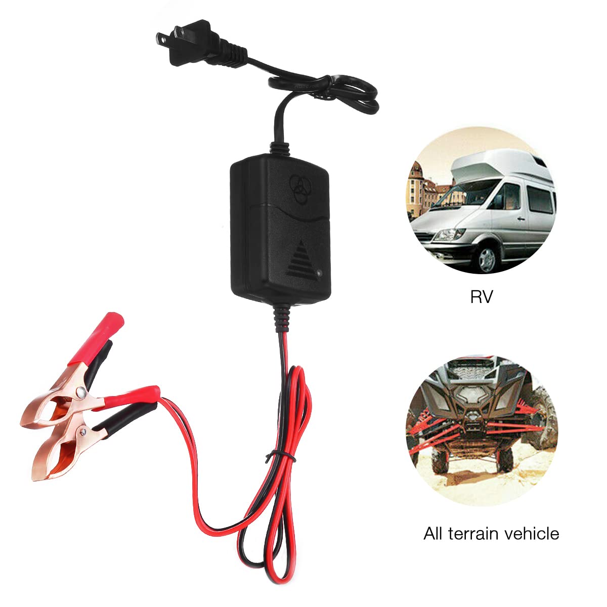Car Battery Charger 12V Automatic Smart Battery Charger Maintainer Trickle Charger for Boats Motorcycles ATVs Riding Mowers & Ca