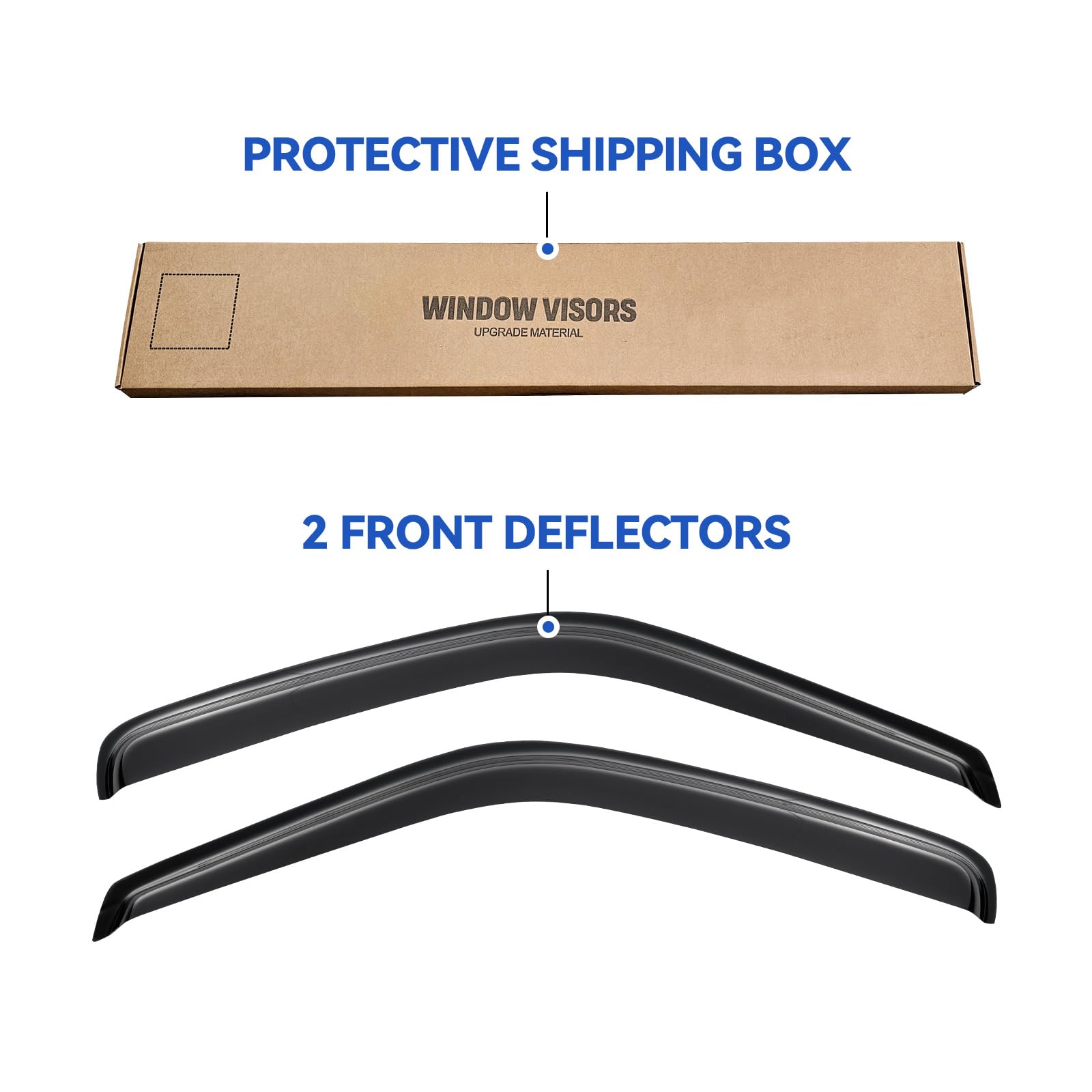 Window Visors Rain Guards Shield for 1996-2025 Chevy Express Van, Out-Channel Window Vent Wind Deflectors Visors Shades for 96-2