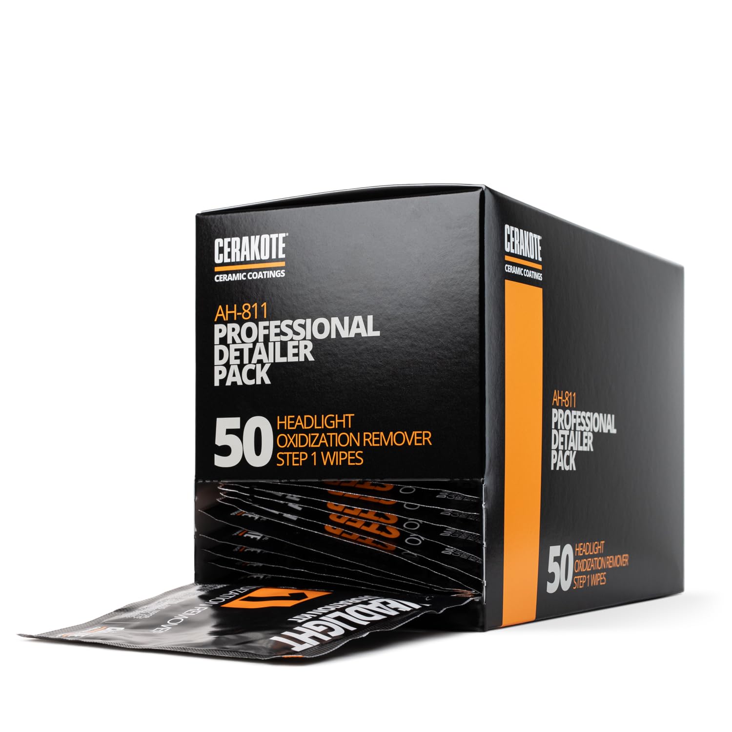 Cerakote Ceramic Headlight Restoration Professional Detailer Pack (50 Step 1 Oxidation Removing Wipes) - Easily Remove Oxidation