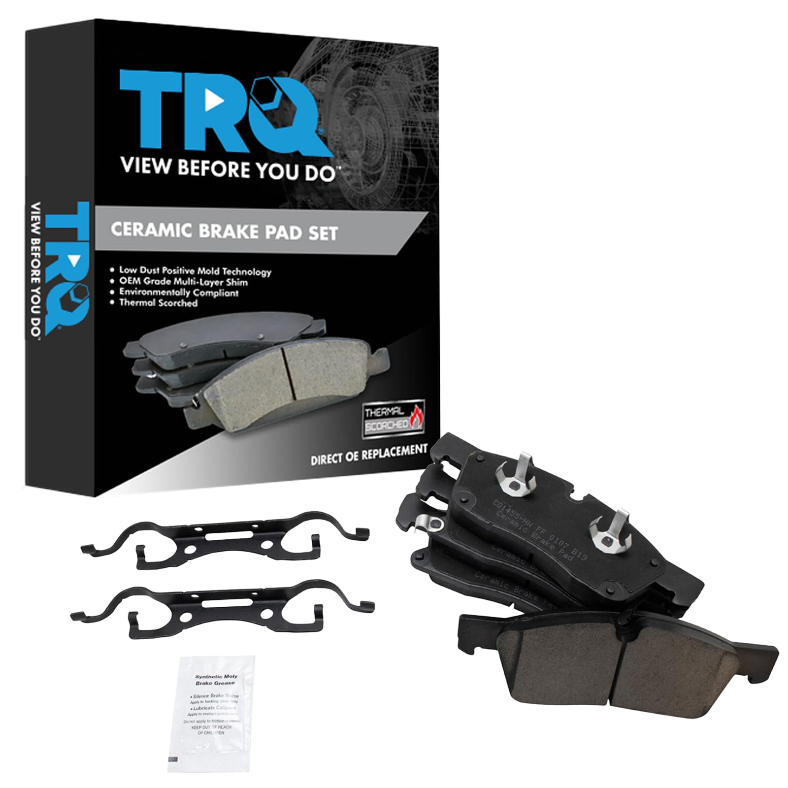 TRQ Front Brake Pads Ceramic Compatible with 2011-2016 Dodge Durango Jeep Grand Cherokee