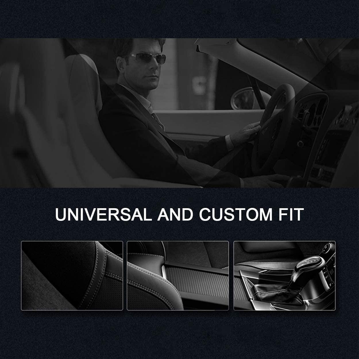 Freesoo Car Seat Cover Leather, Waterproof Seat Covers Full Set Automotive Cushion Universal Fit For Honda Toyota Nissan Hyundai