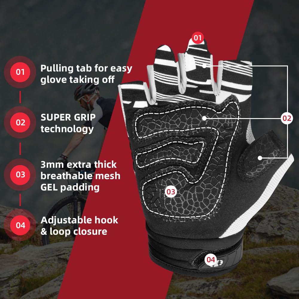 Seibertron Dirtclaw Gloves - Motorcycle Motocross Sports Gloves For Ultimate Grip And Protection White S