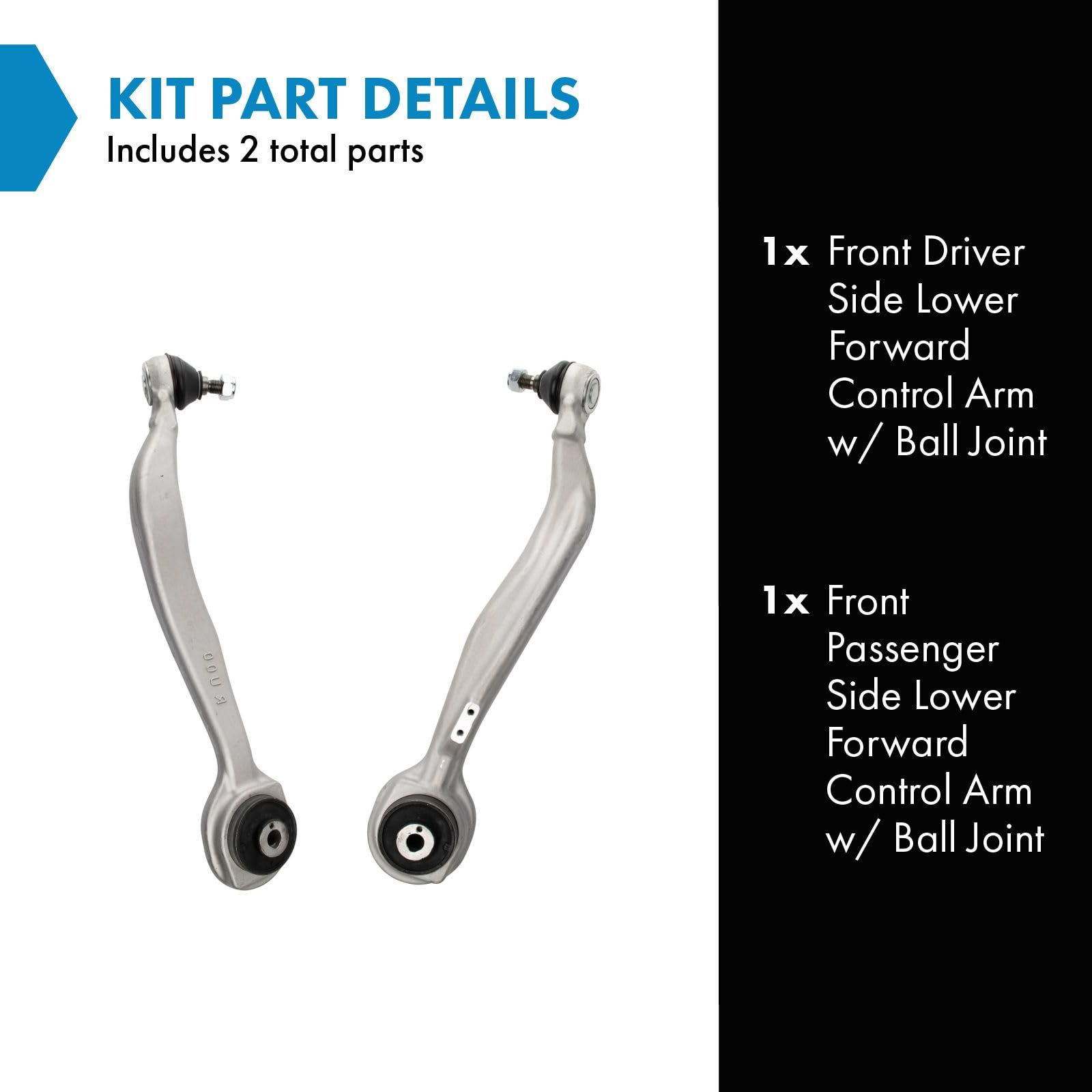 Trq Front Lower Control Arm With Ball Joint Set Compatible With 2008-2014 Mercedes-Benz C300 2012-2015 C350 2013-2014 E350 2015-