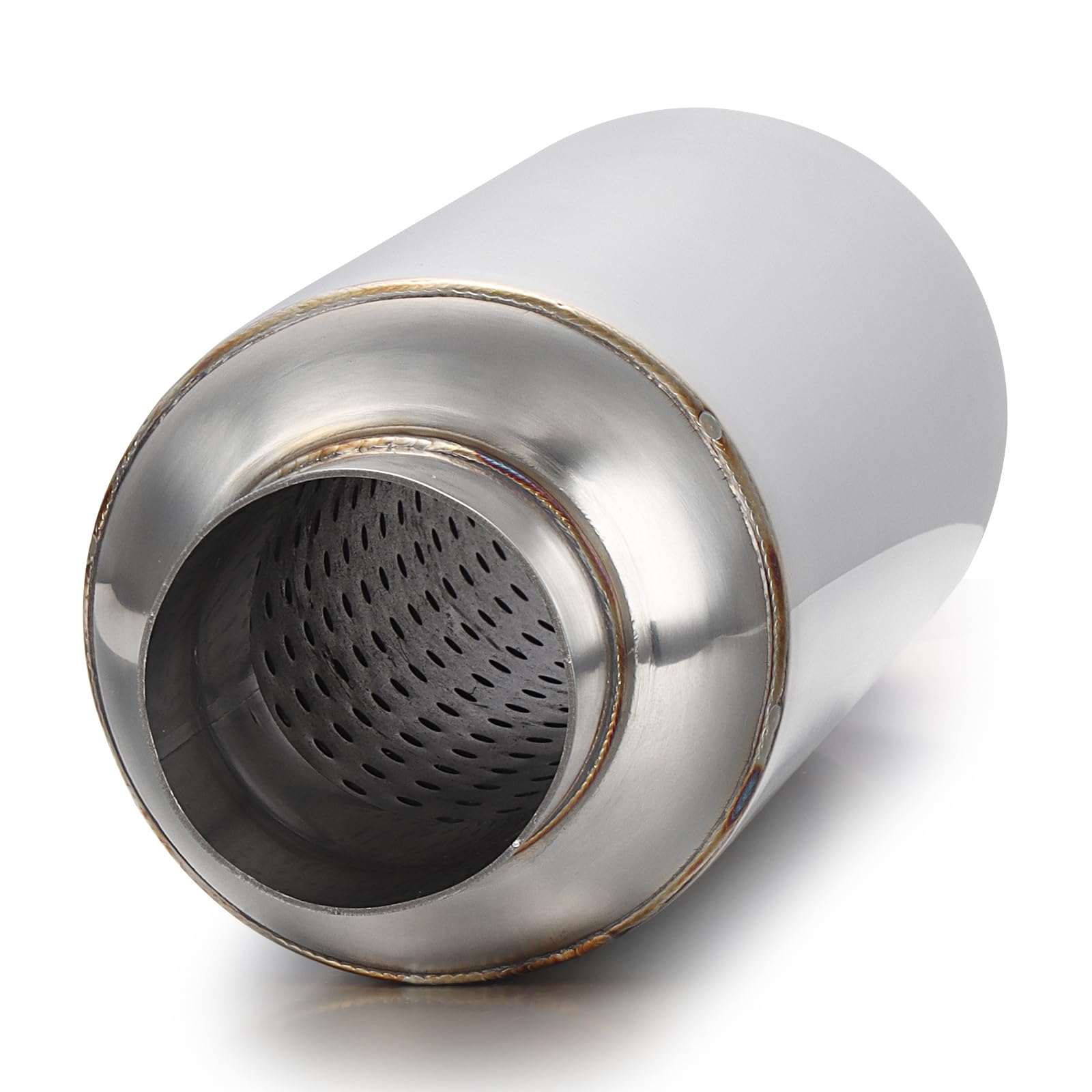 A-Karck 2.25'' Inlet Exhaust Resonator, Muffler Resonator 2.25'' Inlet 2.25'' Outlet 14'' Overall Length Stainless Steel