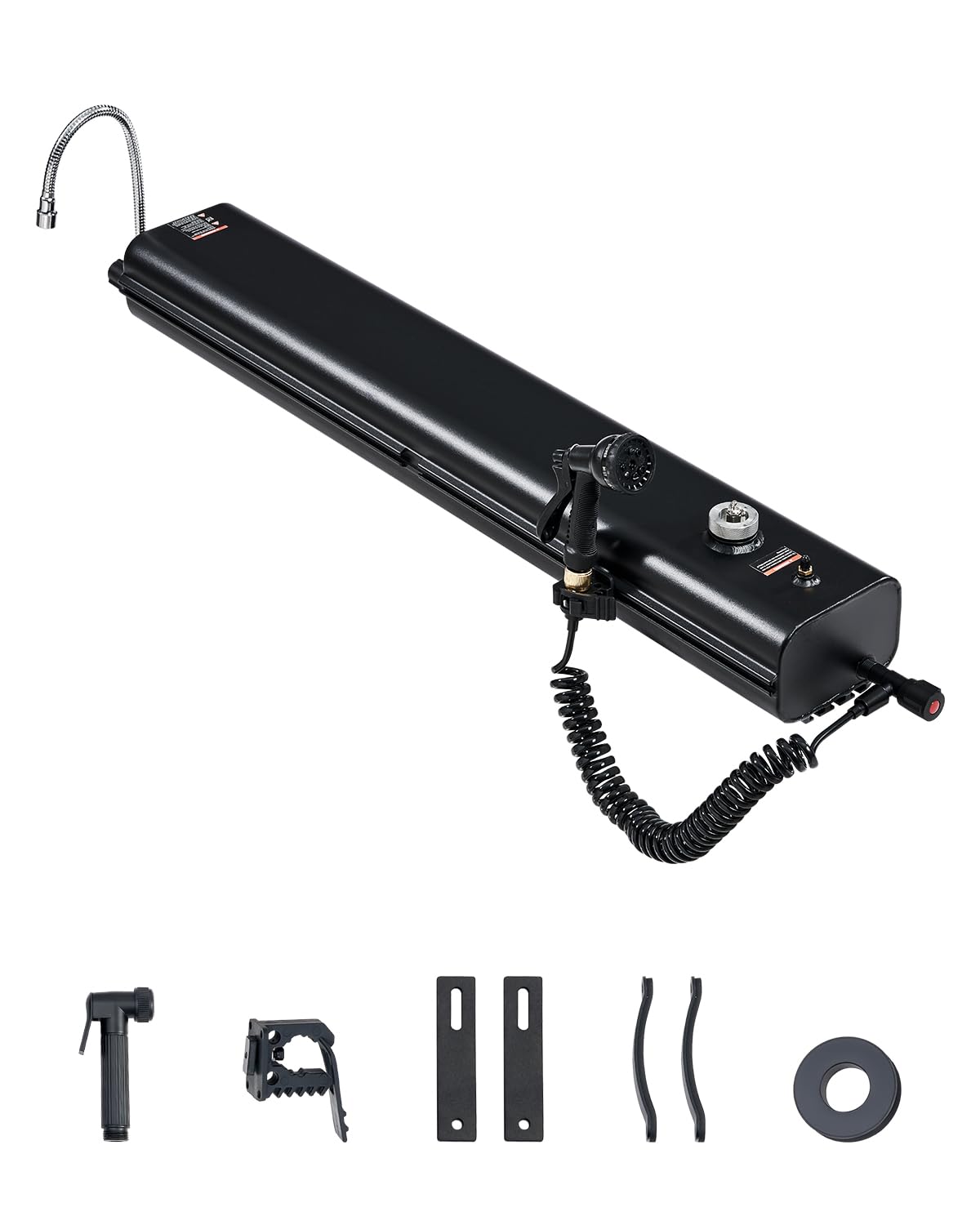 VEVOR Pressurized Water Tank, 4.5 Gal, Lightweight Aluminum Metal, Multi-Dispensing Outdoor Roof Rack Water Tank with 2 Splash-G