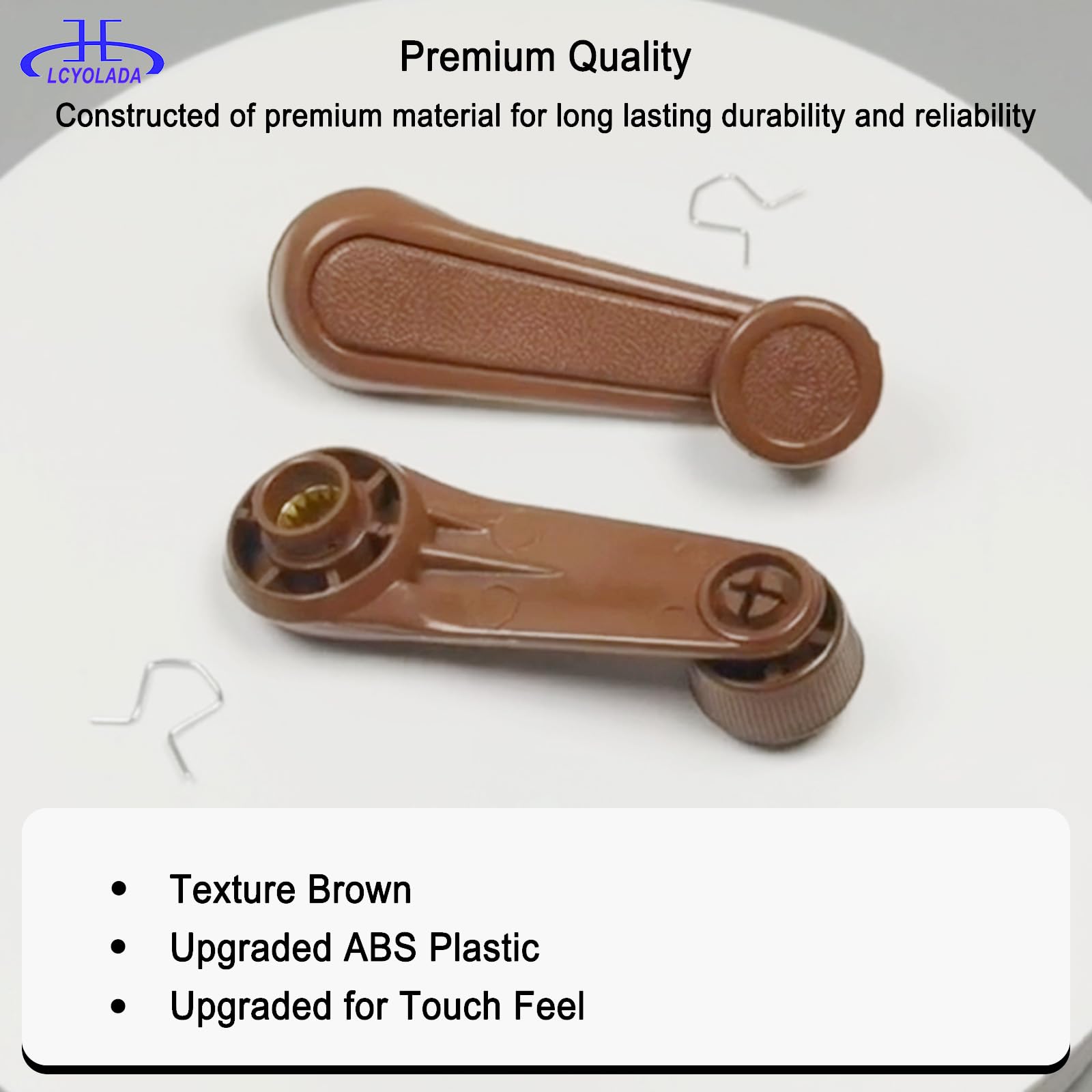 Lcyolada Window Crank Handle,Textured Brown,Compatible with 1973-2017 Toyota Tundra Yaris Matrix Tacoma Corolla Camry Sienna T10
