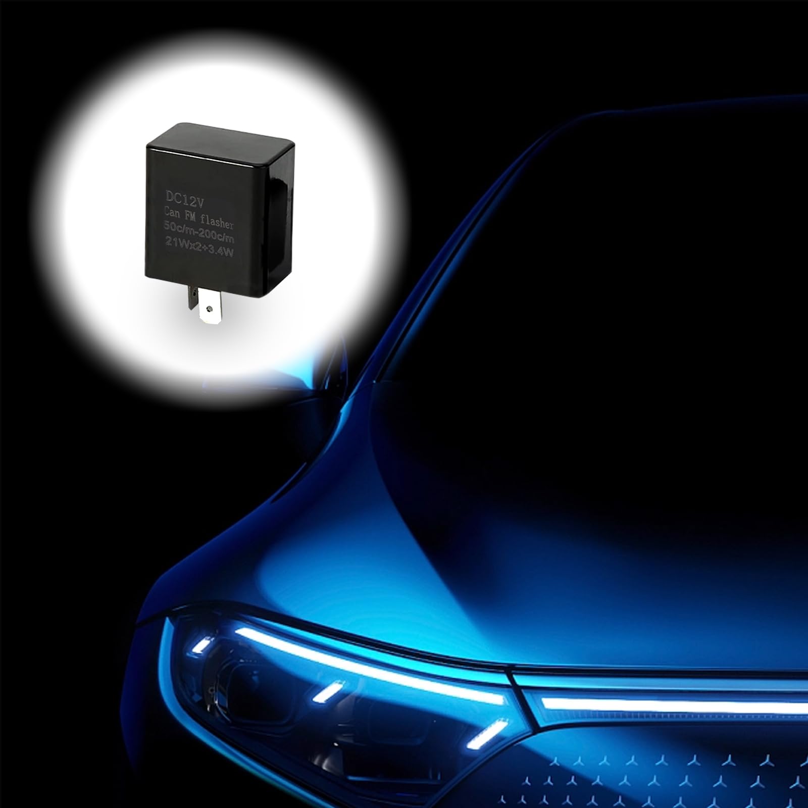 Sodcay Pack-2 LED Flasher Relay, 2 Pin Hazard Warn Flash Relay, 12V Speed Adjustable Relay, Replacement for Most Cars Motorcycle