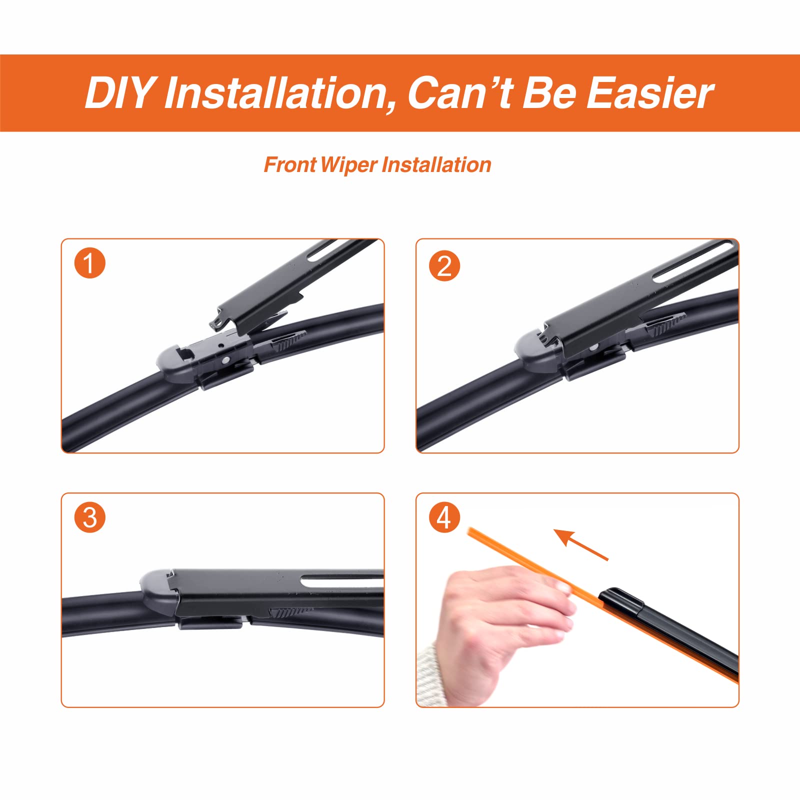 Wowiper Wiper Blades 28' + 28' Automotive Replacement Windshield Wiper Blades For My Car Premium All-Seasons Oe Quality Wipers For Front Windshield(Set Of 2)