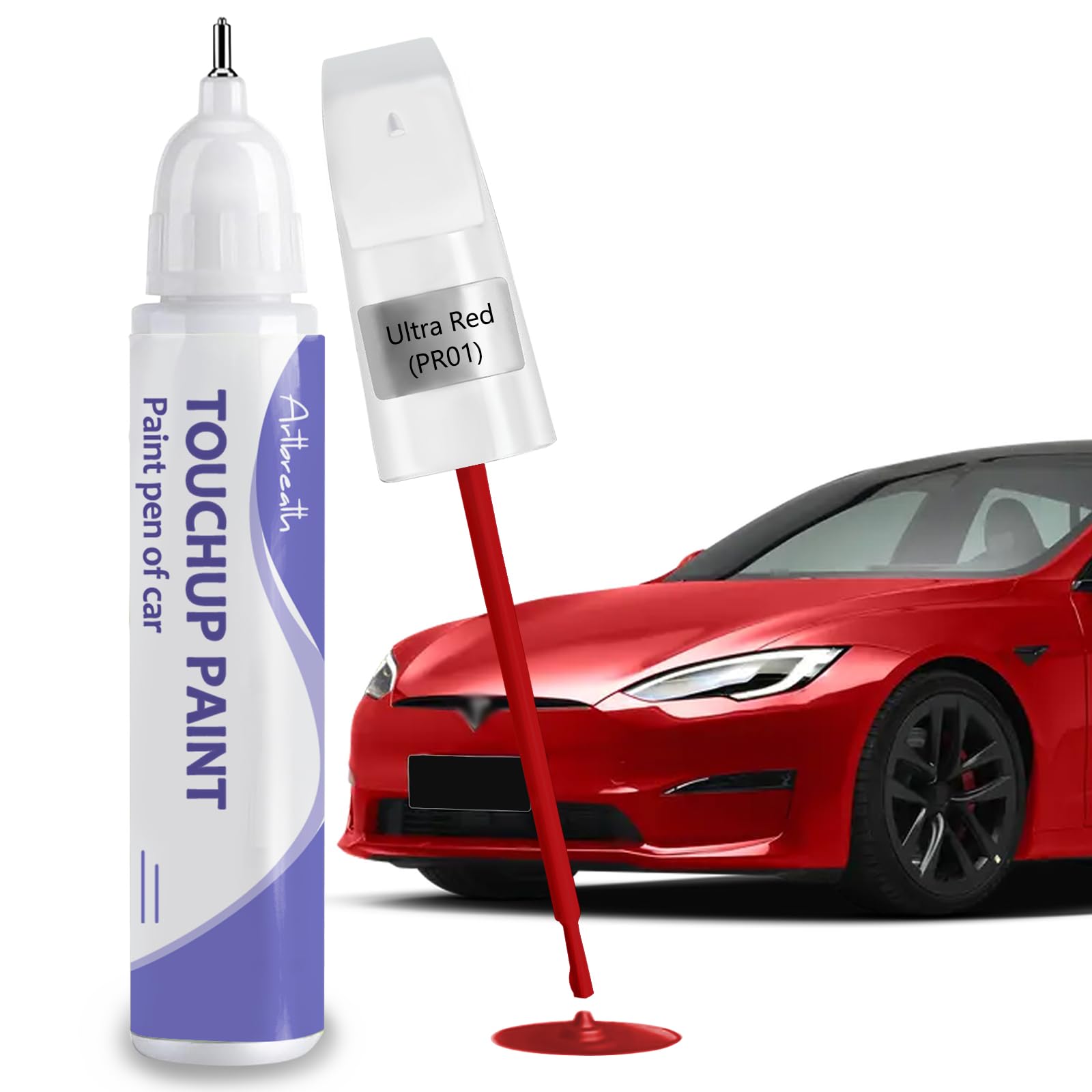 Ultra Red (PR01) Touch Up Paint for Tesla-Exact Match-Chips and Nicks TouchUp Paint Pen Scratch Repair Car Accessories Car Paint
