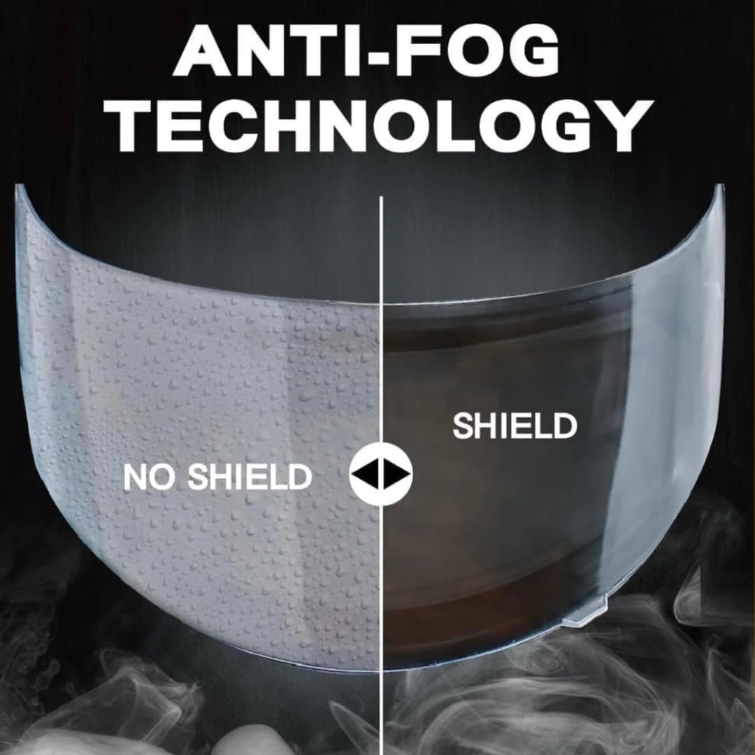 Miyui Japan Shield Universal Motorcycle Helmet Shield Anti-Fog Film, Clear Visor Lens Insert Fog Resistant 3.83' X 10.04'