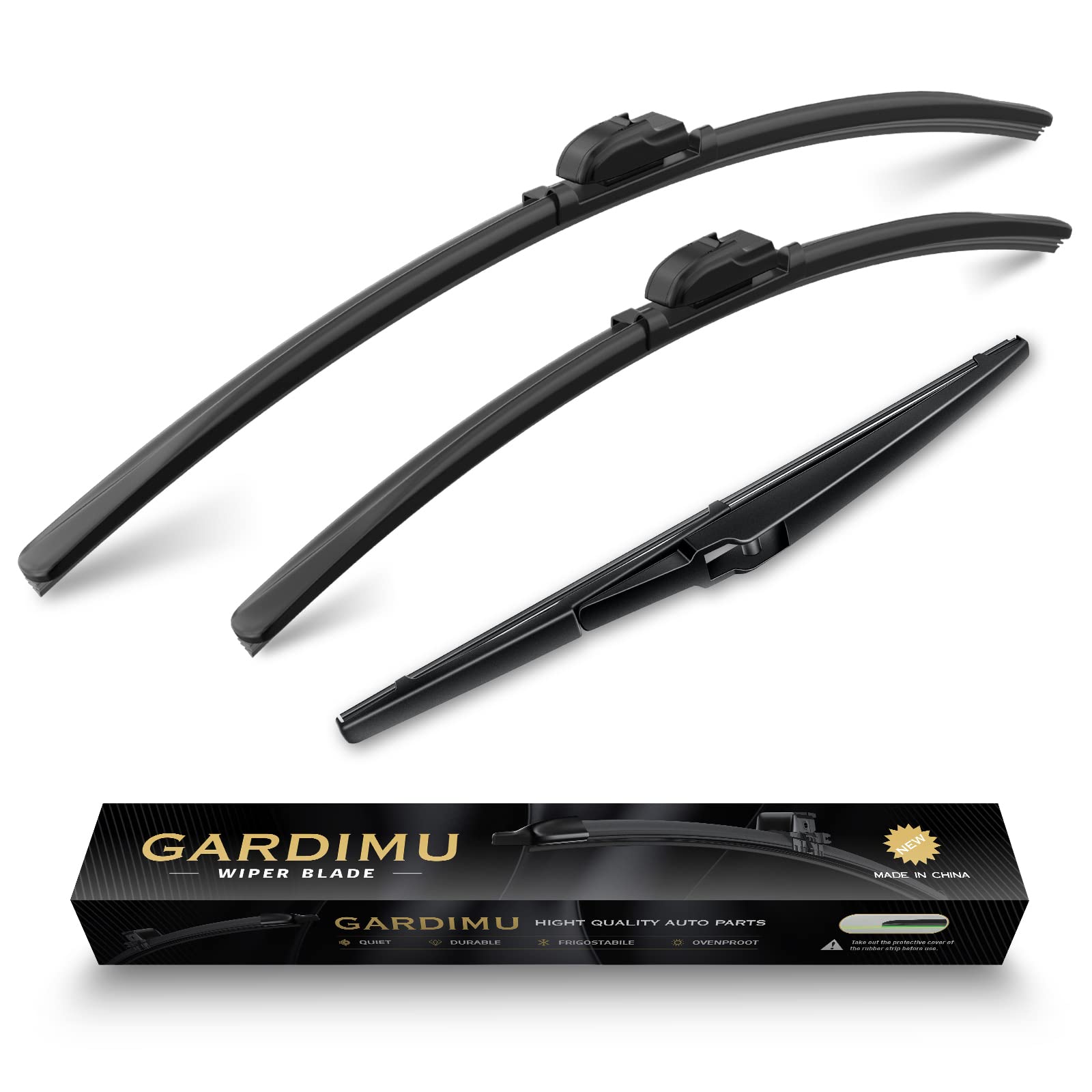 Gardimu Front And Rear Windshield Wiper Blades, 3 Pcs Front And Back Windshield Wipers Blades Replacement For Mazda Cx-5 2013-20