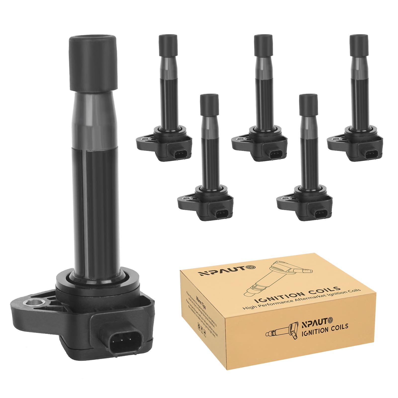 Npauto Ignition Coil Pack Compatible With V6 3.7 3.5 Acura Rl Tl Tsx Honda Accord Odyssey Ex-L Pilot Ridgeline 2009 2010 2011 2012 2013 3.7L 3.5L, Set Of 6