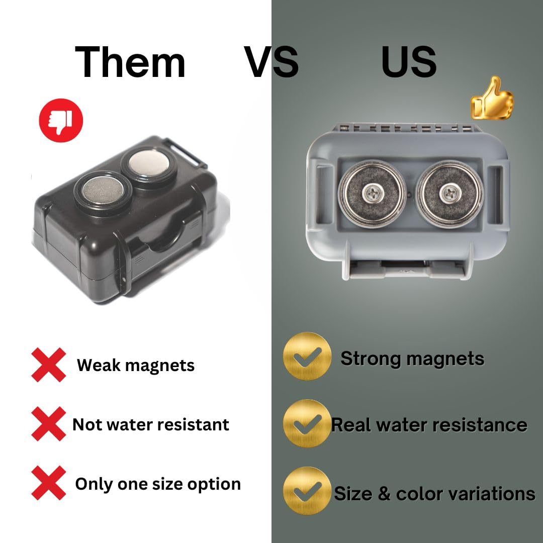 Gorilla Box Magnetic Key Holder Will Hide A Key For Your Car - Key Hider Outdoor - Key Holder Under Car (Extra Large, Grey)