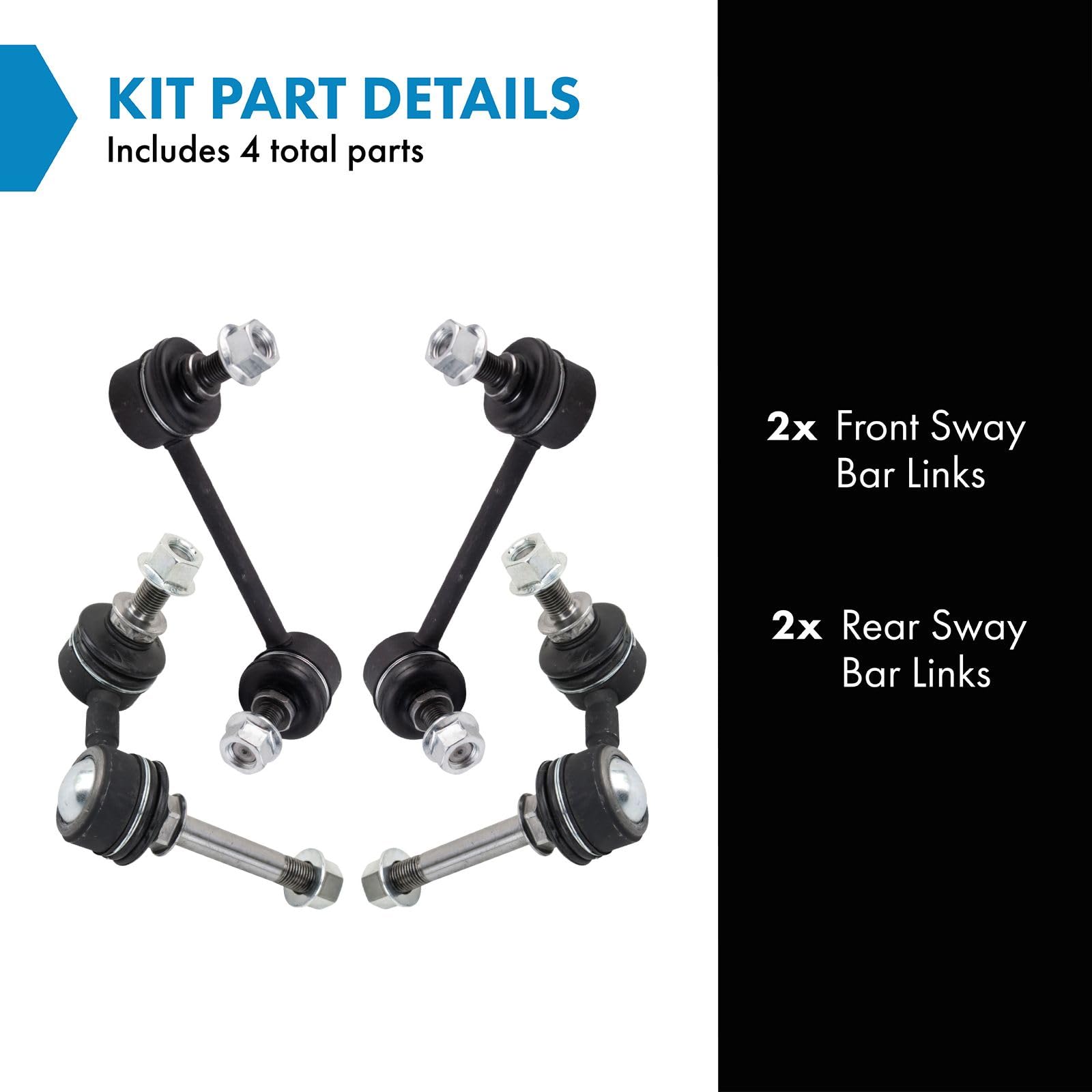 Trq Front & Rear Sway Bar Stabilizer Link Set Compatible With 2009-2012 Infiniti Fx35 2013 Fx37 2009-2013 Fx50 2014-2017 Qx70