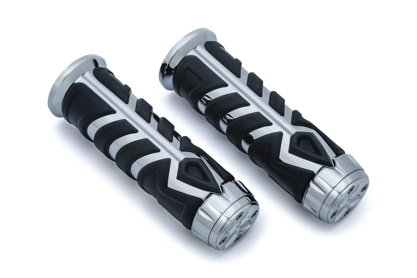 Kuryakyn 5635 Motorcycle Handlebar Accessory: Spear Grips With Rubber Inserts And End Caps For 2014-17 Indian Motorcycles, Chrom