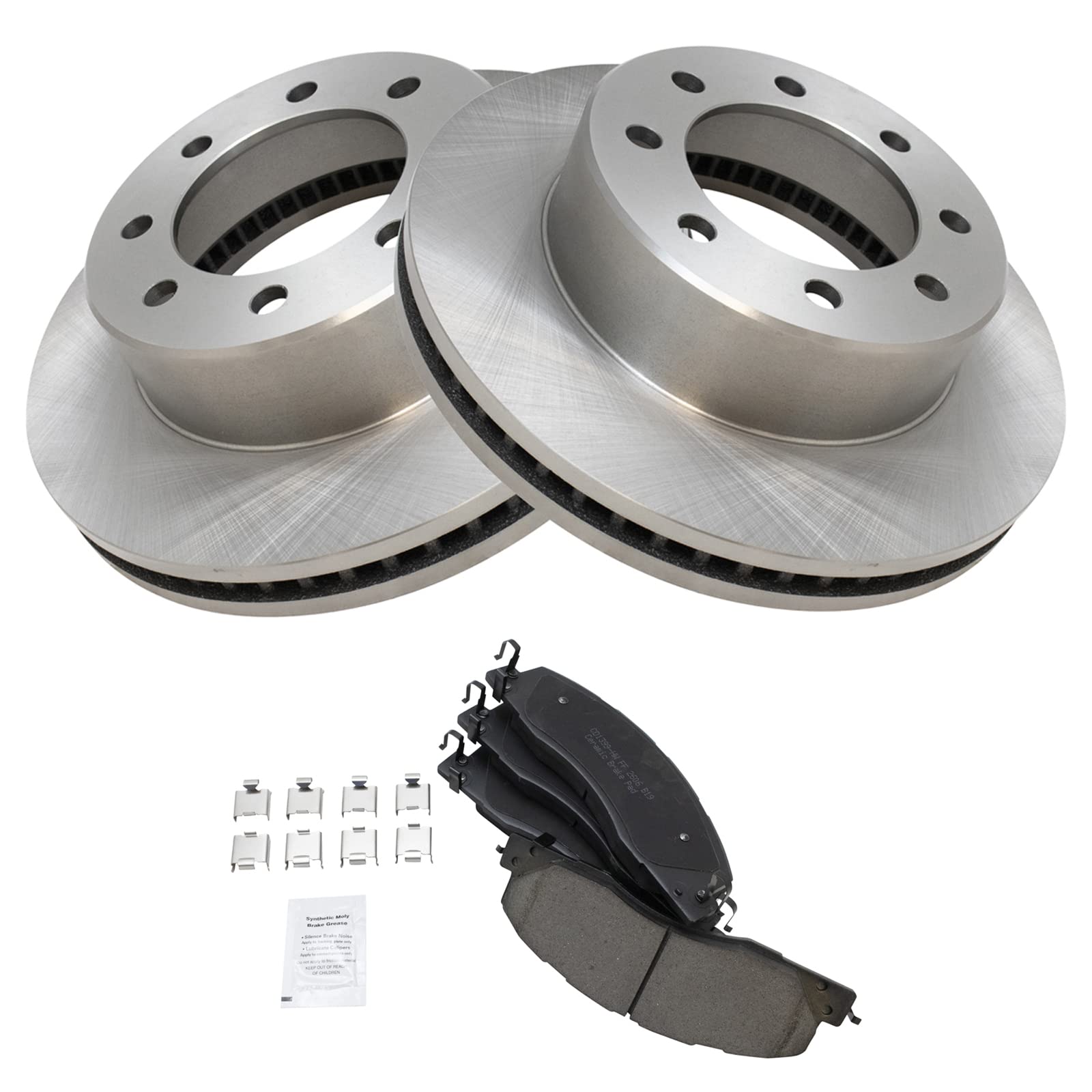 Trq Front Brake Pad & Rotor Kit Brake Pads Brake Rotor Ceramic Vented Compatible With 2009-2010 Dodge Ram 2500 Ram 3500 2012 Ram