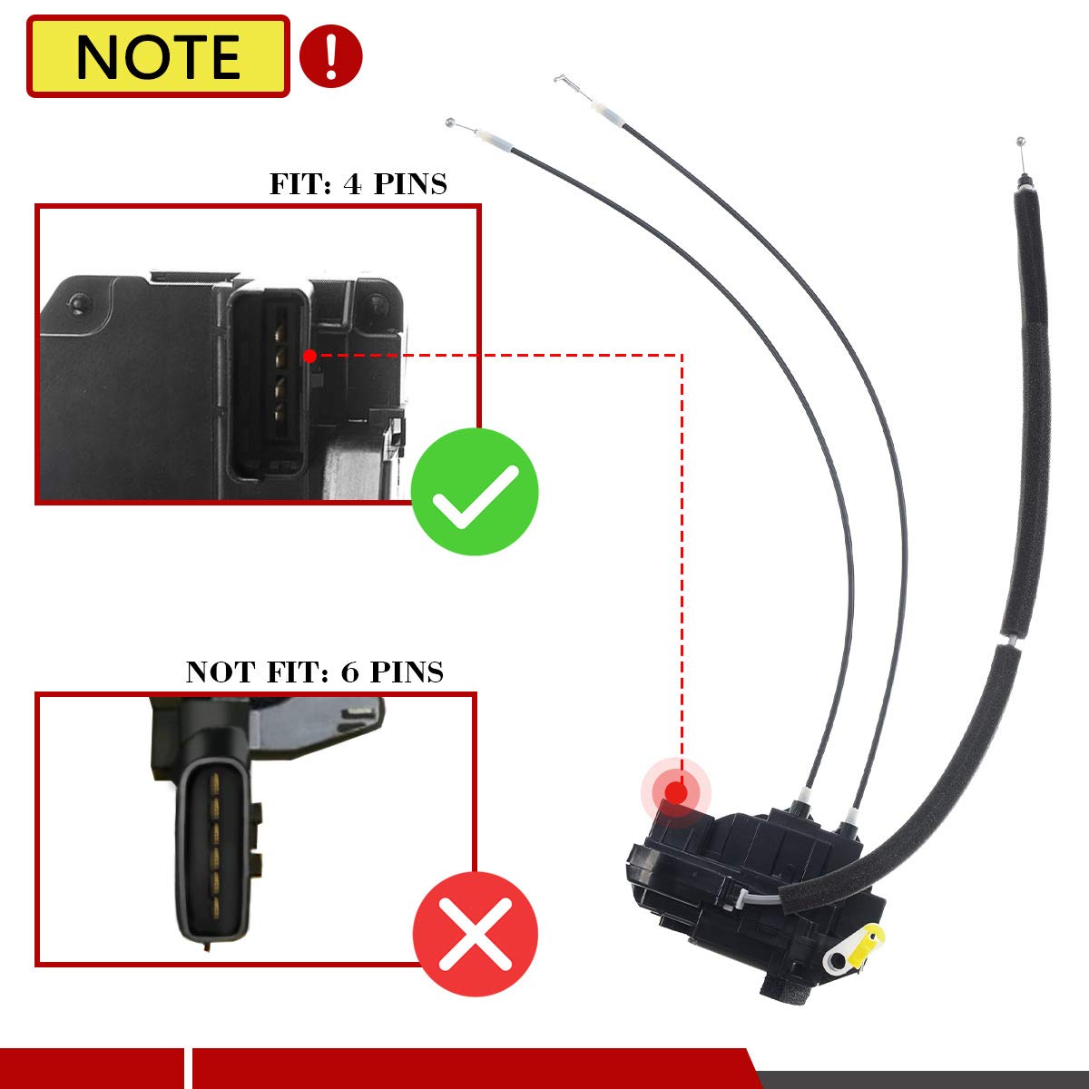 Front Left Driver Side Door Lock Latch Actuator Replacement For Nissan Versa 2007-2011 Hatchback Sedan