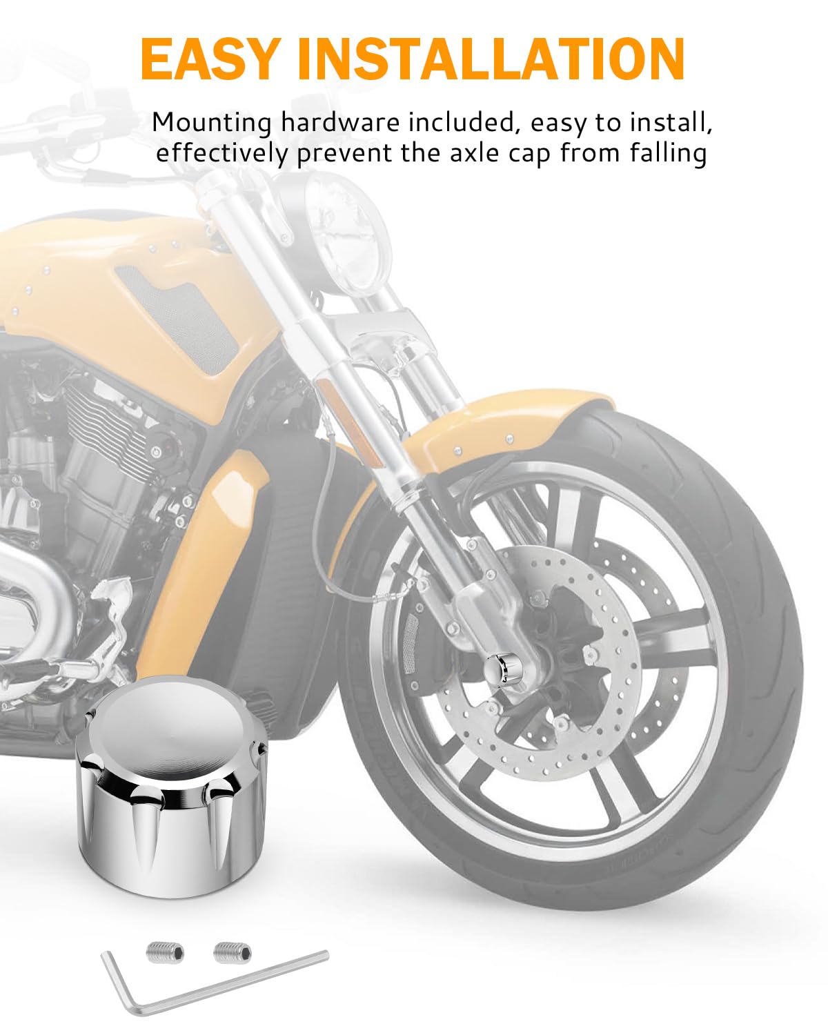 Pbymt Chrome Front Axle Nut Cover Cap Cnc Aluminum Compatible For Harley Davidson Touring Road King Street Glide Electra Glide Softail Sportster Iron 883 Fat Boy 2002-2024