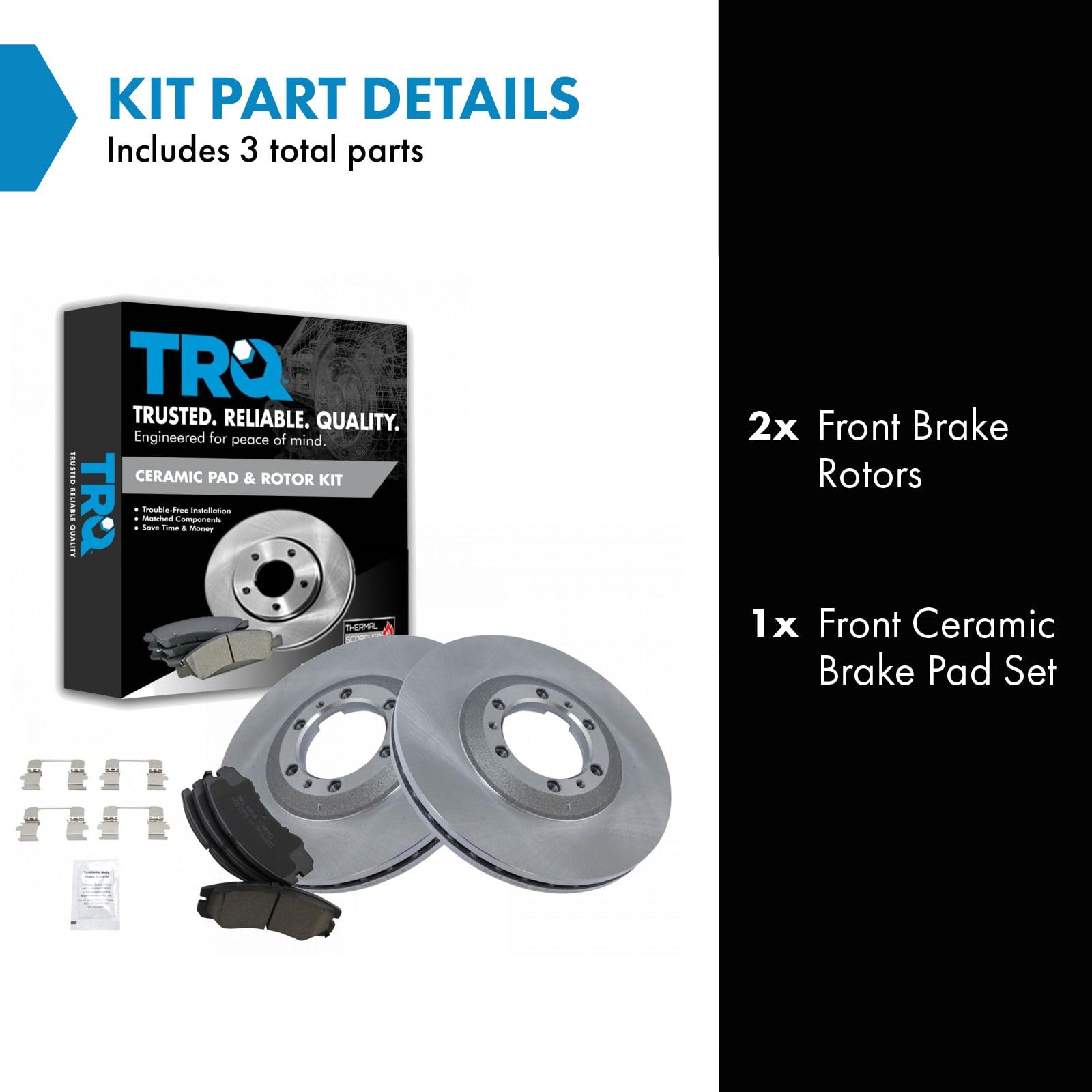 Trq Front Ceramic Brake Pad & Rotor Kit Set For Rodeo Passport Trooper