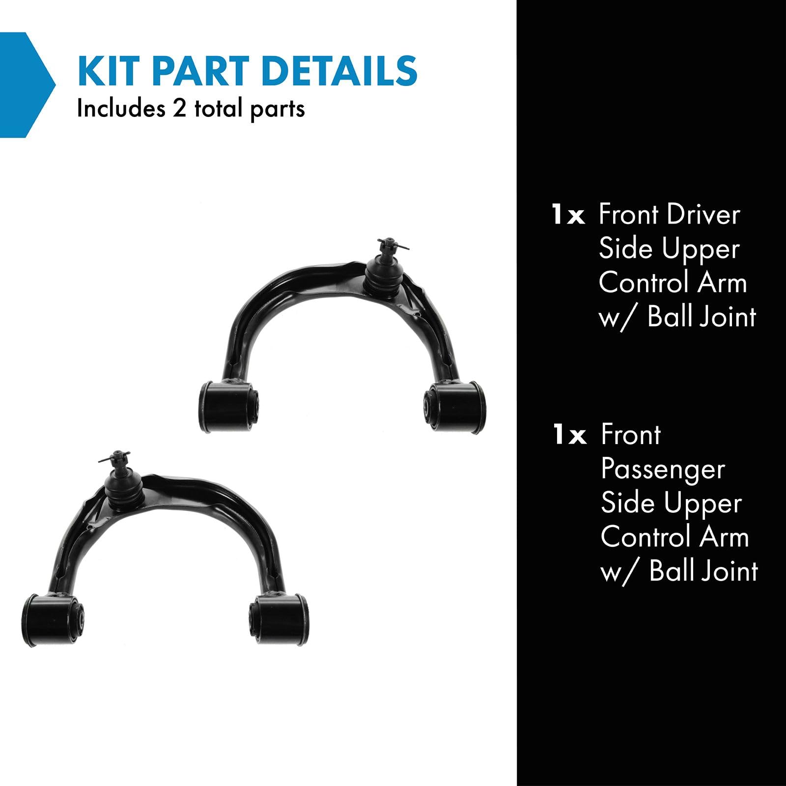 Trq Front Upper Control Arm With Ball Joint Set Compatible With 2010-2021 Lexus Gx460 2003-2009 Gx470 2003-2021 Toyota 4Runner 2