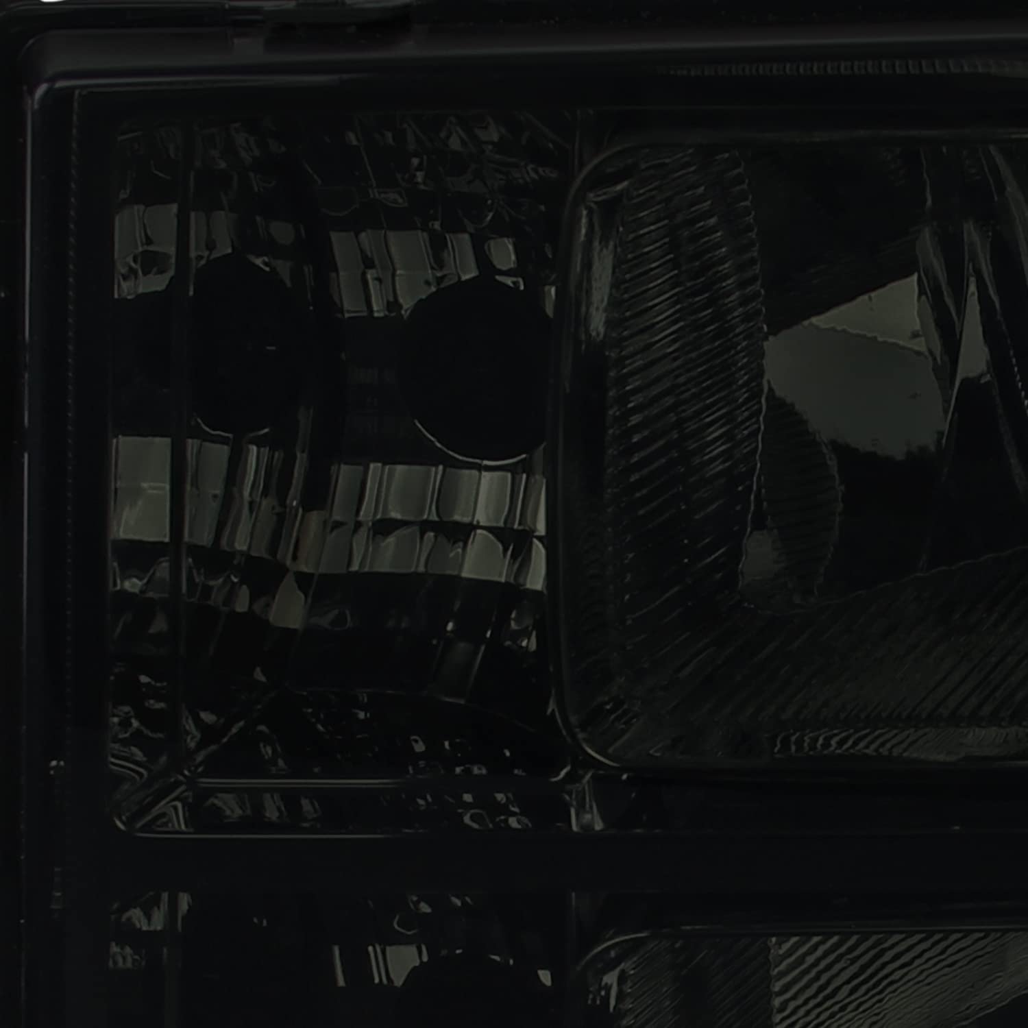 Spec-D Tuning Smoke Lens Headlights Amber Compatible With Gmc Sierra 1500 2007-2013, 07-14 Gmc Sierra Denali, 09-13 Hybrid, L+R