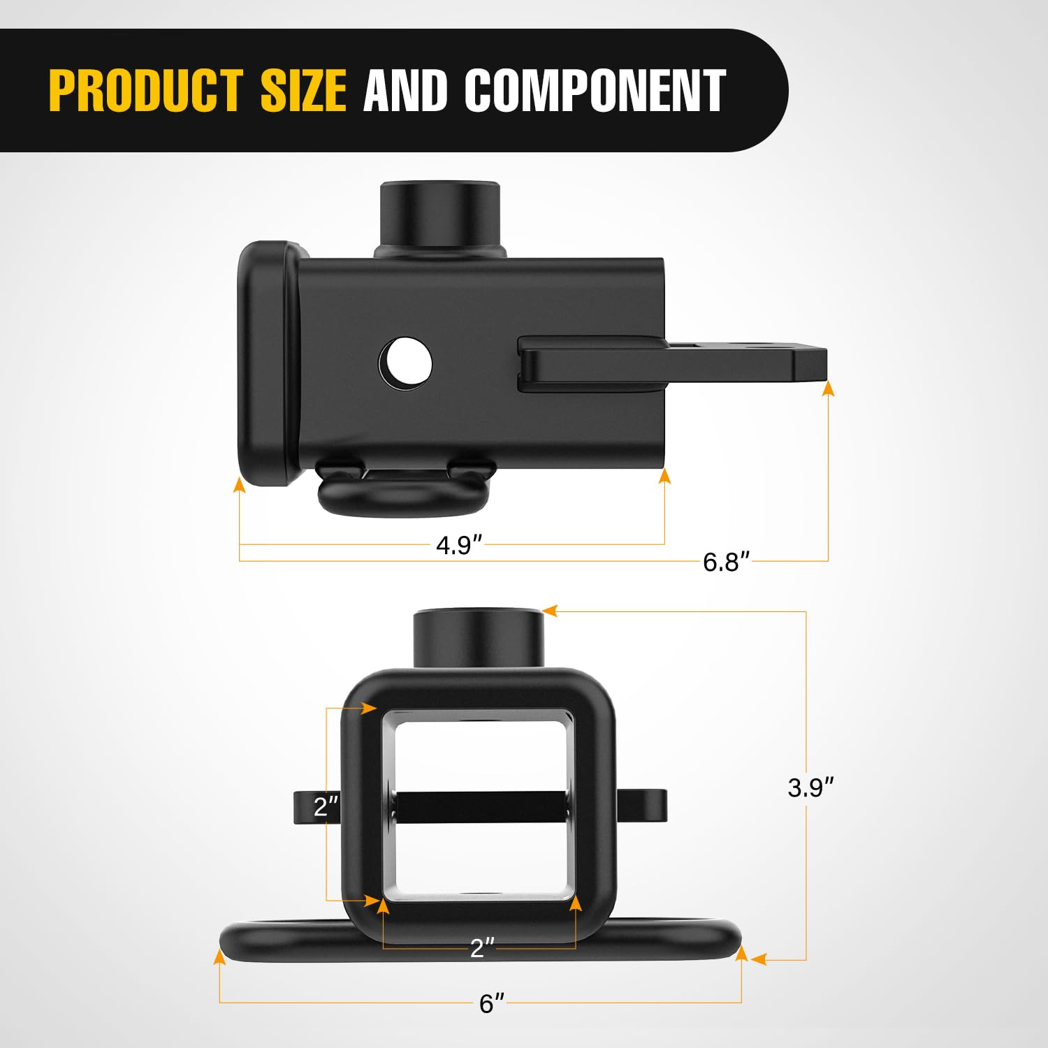 Nilight 2 Inch Rear Trailer Hitch Receiver Class 3 Tow Towing Hitch & Cover Kit For Dodge Ram 1500 2019 2020 2021 2022 2023 2024