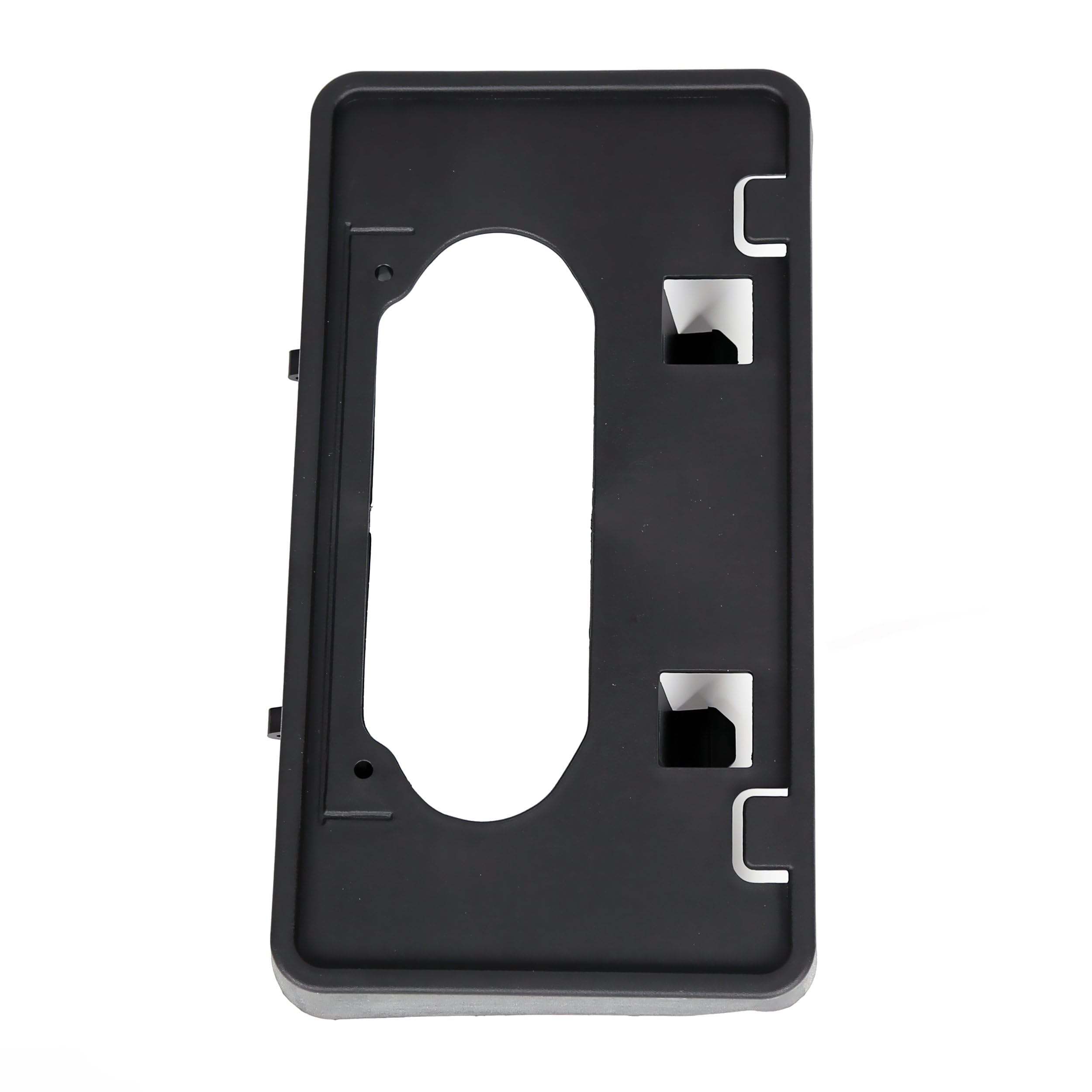 Ecotric Front Bumper License Plate Frame Holder Compatible With 2009-2014 Ford F150 Replacement For 9L3Z-17A385-A 9L3Z17A385A Fo1068134, License Plate Mounting Bracket Holder Cover Black