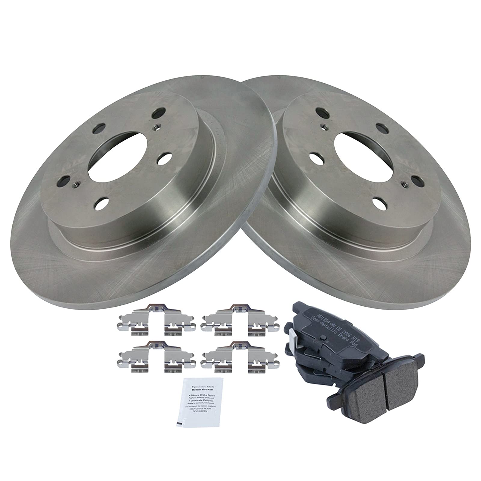 Trq Rear Brake Pad & Rotor Kit Brake Pads Brake Rotor Semi-Metallic Compatible With 2011-2016 Scion Tc